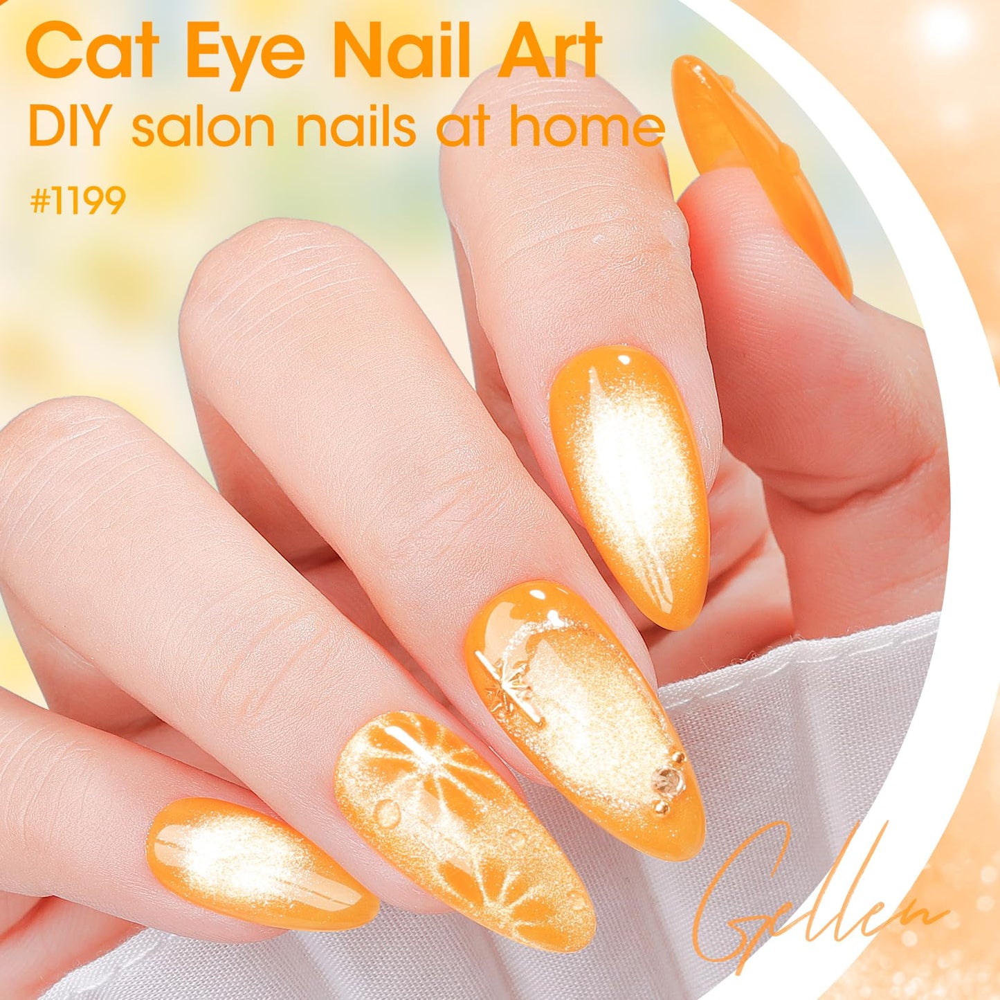 GELLEN Fruit Collection Cat Eye Gel Nail Polish, 6 Colors Neon Magnetic Gel Polish Set with Sparkle Finish, Soak Off UV LED Holographic Reflective Polish Kit for DIY Manicure or Salon Use