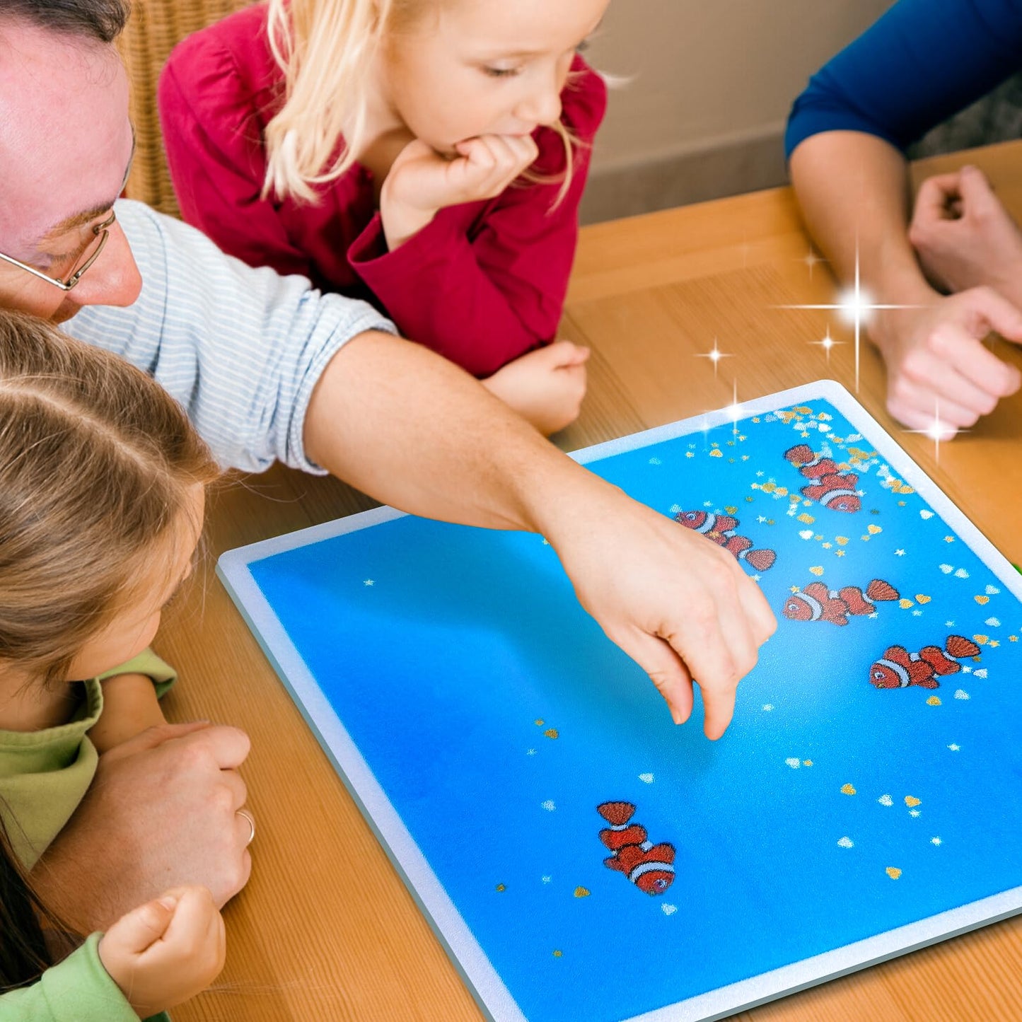 Onyoloy Kids Sensory Liquid Tiles: 11.8" X 11.8", Set of 4 Square Liquid Fusion Activity Playmats with Different Glow-in-The-Dark Colors for Baby, Toddler and Kids Gym, Nursery, Playroom.