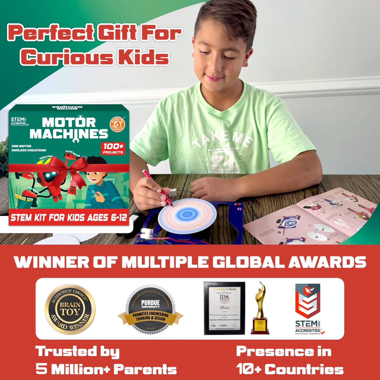 Butterfly EduFields 100+ STEM Toys for Ages 8-13 Boys Girls | STEM Projects kit for Kids 6 7 8 9 10 12 Years | Motor Machines - Robotics & Engineering Toys | Gifts for Smart Kids