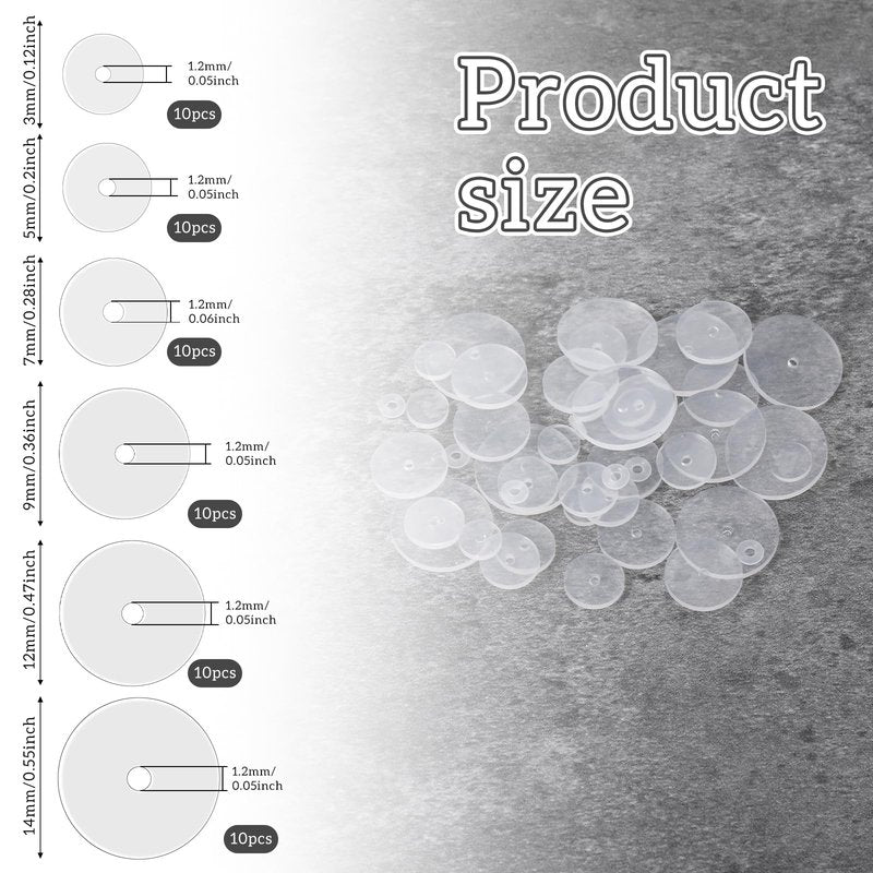 Clear Piercing Disc for Piercing Bump Silicone Healing Non Pull Piercings Discs Pressure Silicone Earrings Clear Disc Pads for Keloids Healing Pads, 30Pcs 3mm/5mm/7mm/9mm/12mm/14mm
