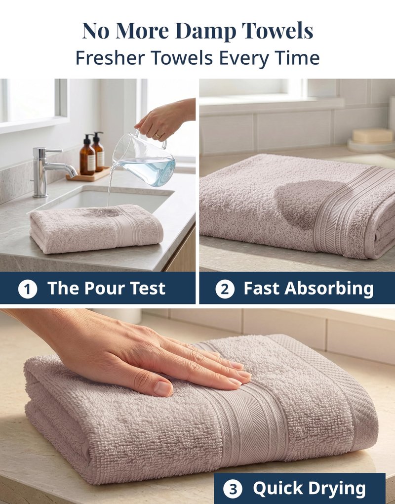 LANE LINEN Bath Hand Towels - Pack of 6 (16" x 28"), 100% Cotton - Soft, Quick Dry & Highly Absorbent, Hand and Face Towels - Bathroom Hand Towel Set, Great for Gym, Salon, Spa & Family Use - Platinum
