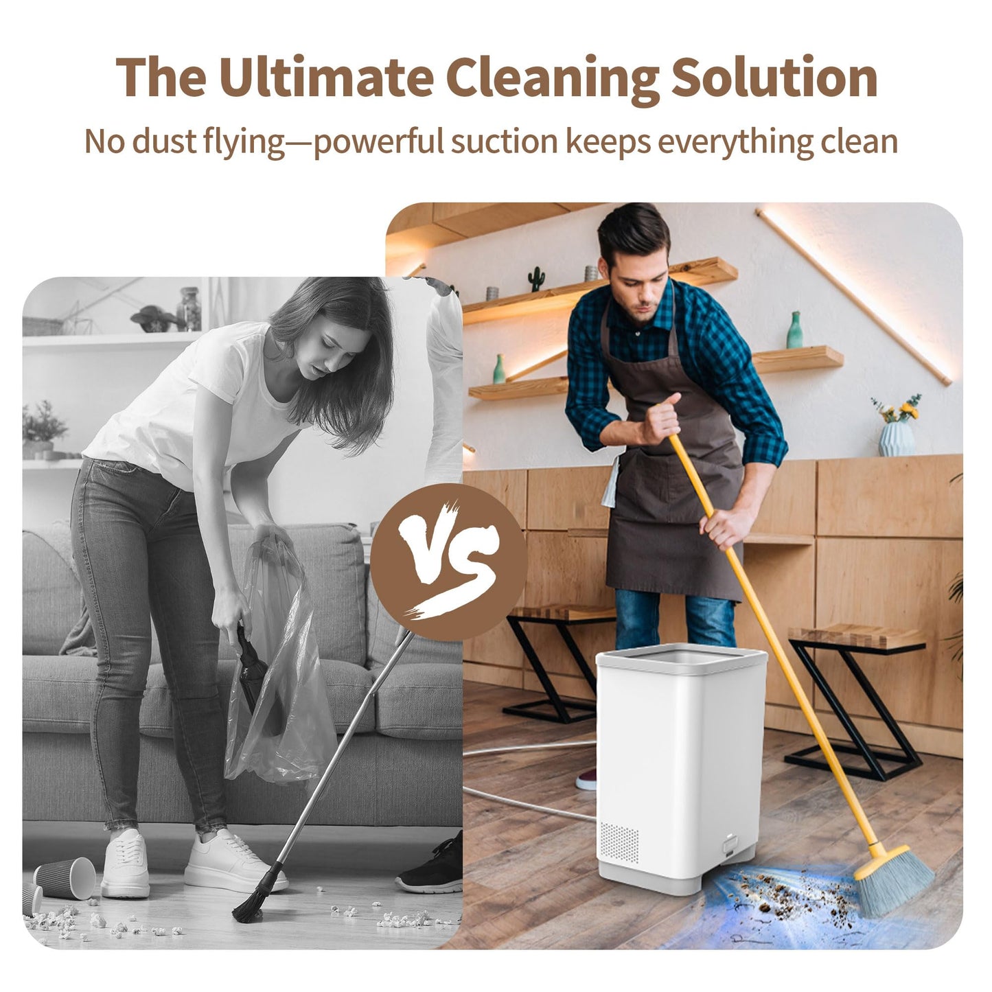 Timnbo Touchless Vacuum Automatic Dustpan Great for Pet Hair/Food Crumbs/Dirt 4000PA Powerful Suction, Hair Vacuum for Salons Automatic Sensors, White Canister Vacuum Cleaner
