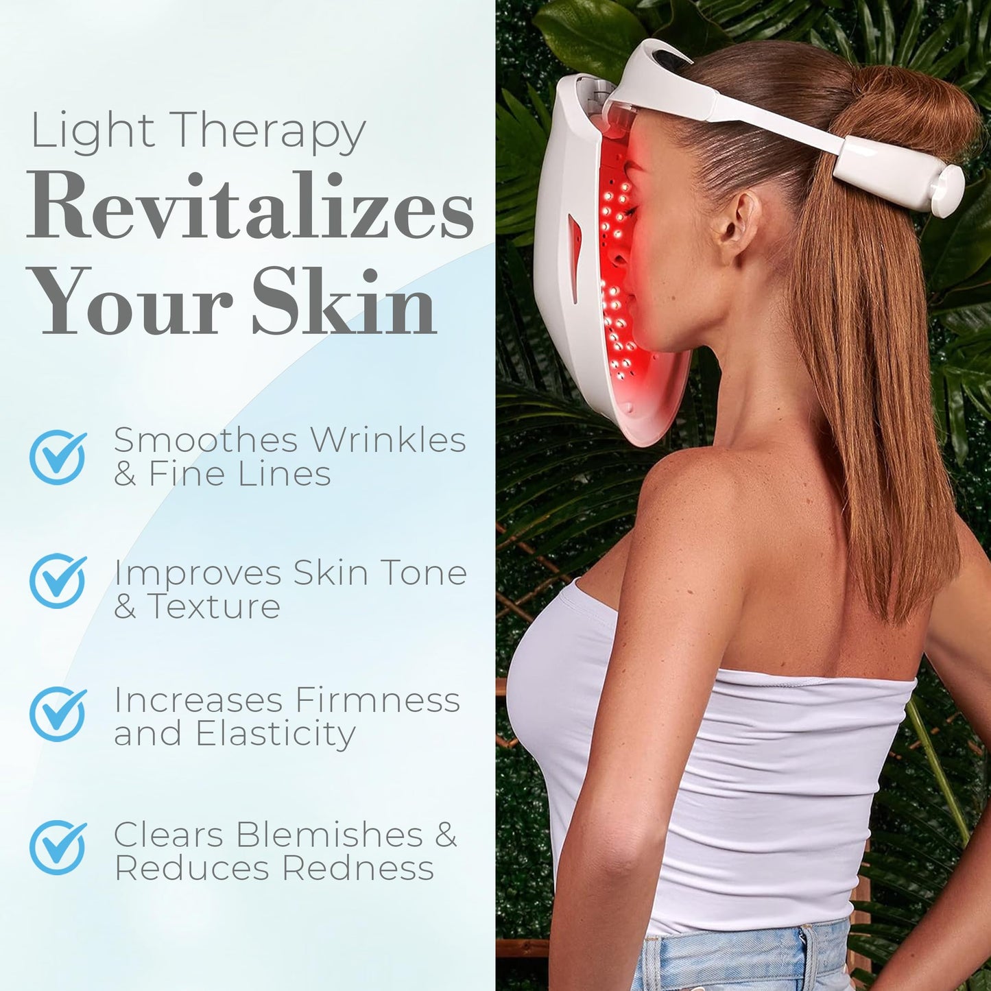 iDerma Red Light Therapy for Face – LED Face Mask for Eyes, Neck & Skin | Infrared Therapy Mask for Anti-Aging, Wrinkles, Skin Rejuvenation