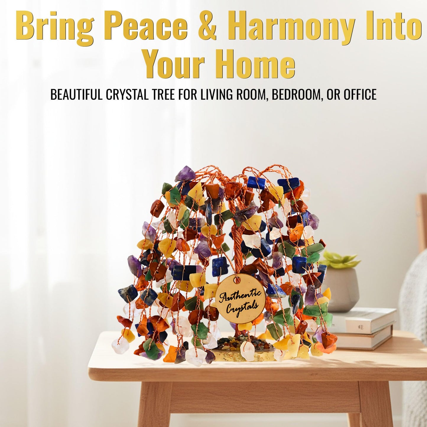 ANAYA AGATE 7 Chakra Tree of Life Feng Shui Crystal Tree for Home Décor, Wealth, Luck & Protection, Spiritual Reiki Healing Bonsai for Positive Energy Gift, Meditation & Manifestation Decor