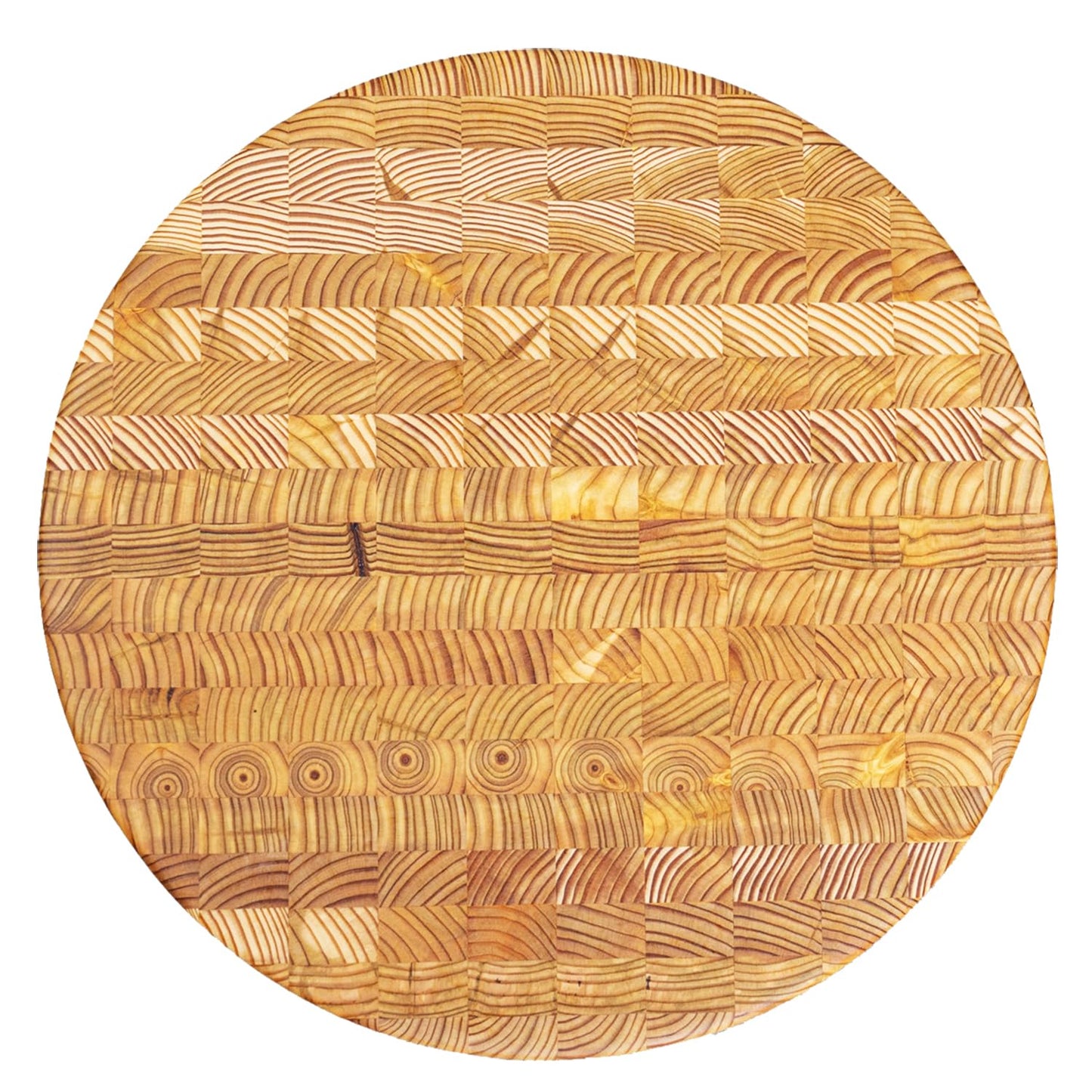Larch Wood Canada End Grain Round Cutting Board Classic, Standard Line, Handcrafted for Professional Chefs & Home Cooking, 14.5" Diameter x 1.6" Thick