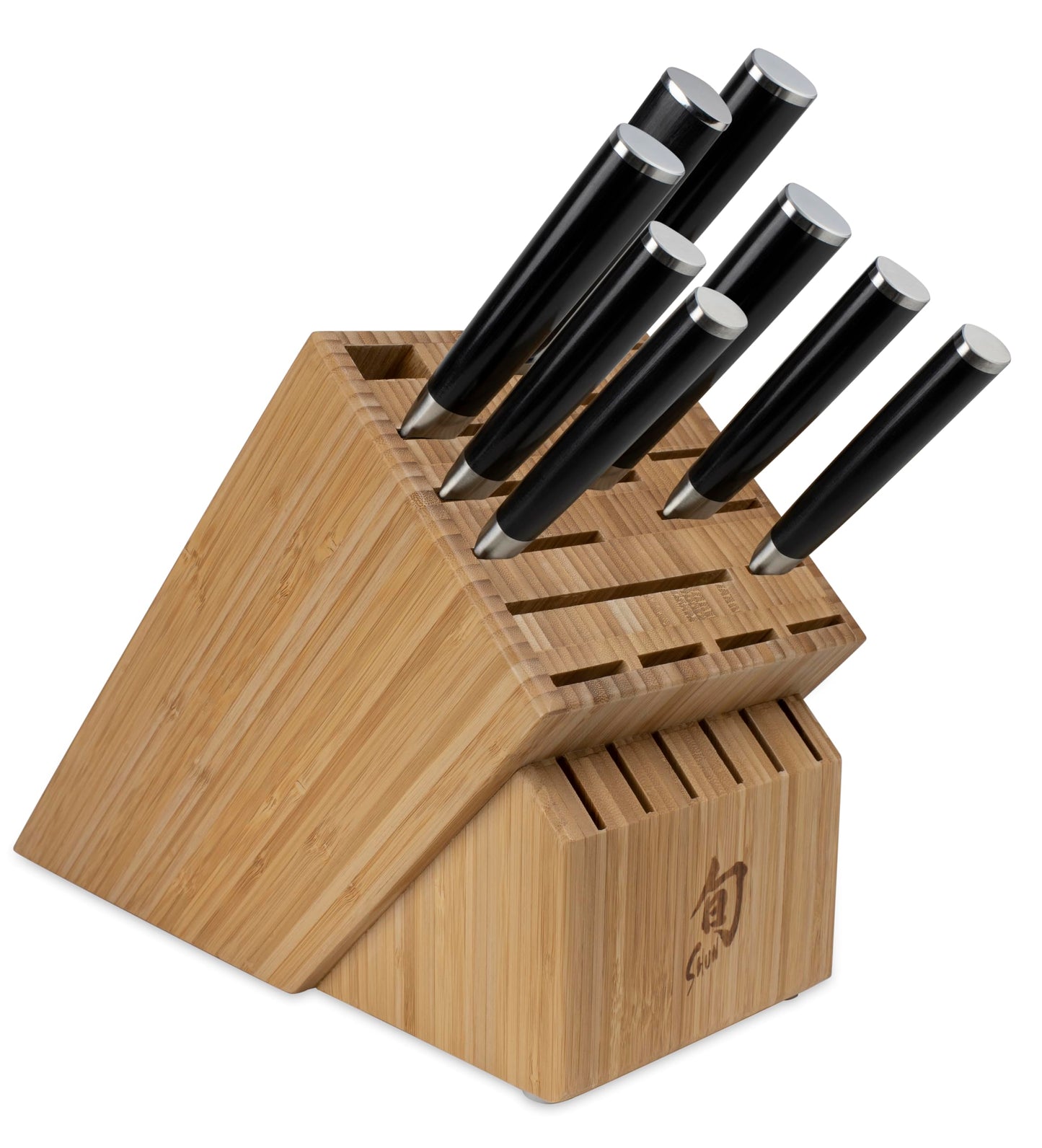 Shun Classic 9 Piece Chef’s Block Set, Includes 7 Shun Classic Knives, Honing Steel and 22-Slot Knife Block, Handcrafted Japanese Knife Set, Damascus Stainless Steel Cladding, Pakkawood Handle