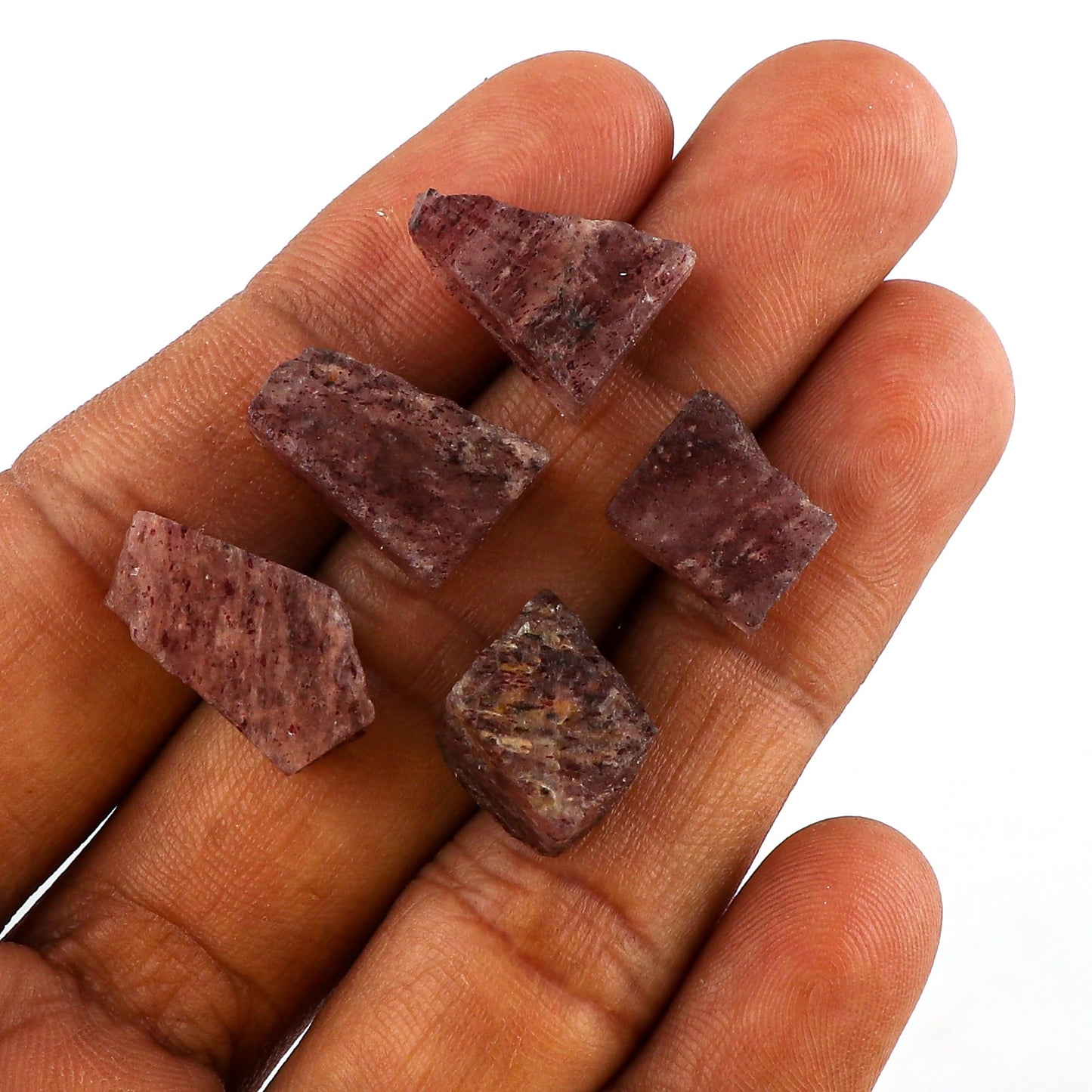 CRYSTALINES 5pcs Wholesale Natural Raw Strawberry Quartz Gemstone, Untreated Rough Stones, Bulk Loose Supplies, DIY Crafts, Jewelry Making, Healing Crystals, Gem Collection, AAA Grade