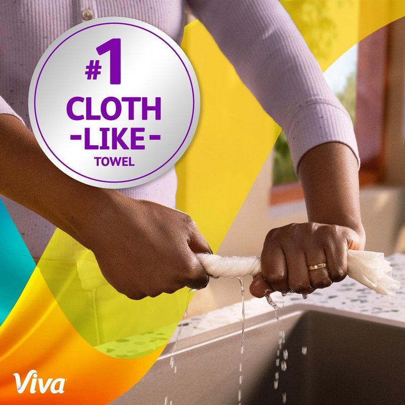 Viva Signature Cloth Paper Towels, Choose-A-Sheet Size, 3 Double Rolls, 86 Sheets per Roll (Packaging May Vary)