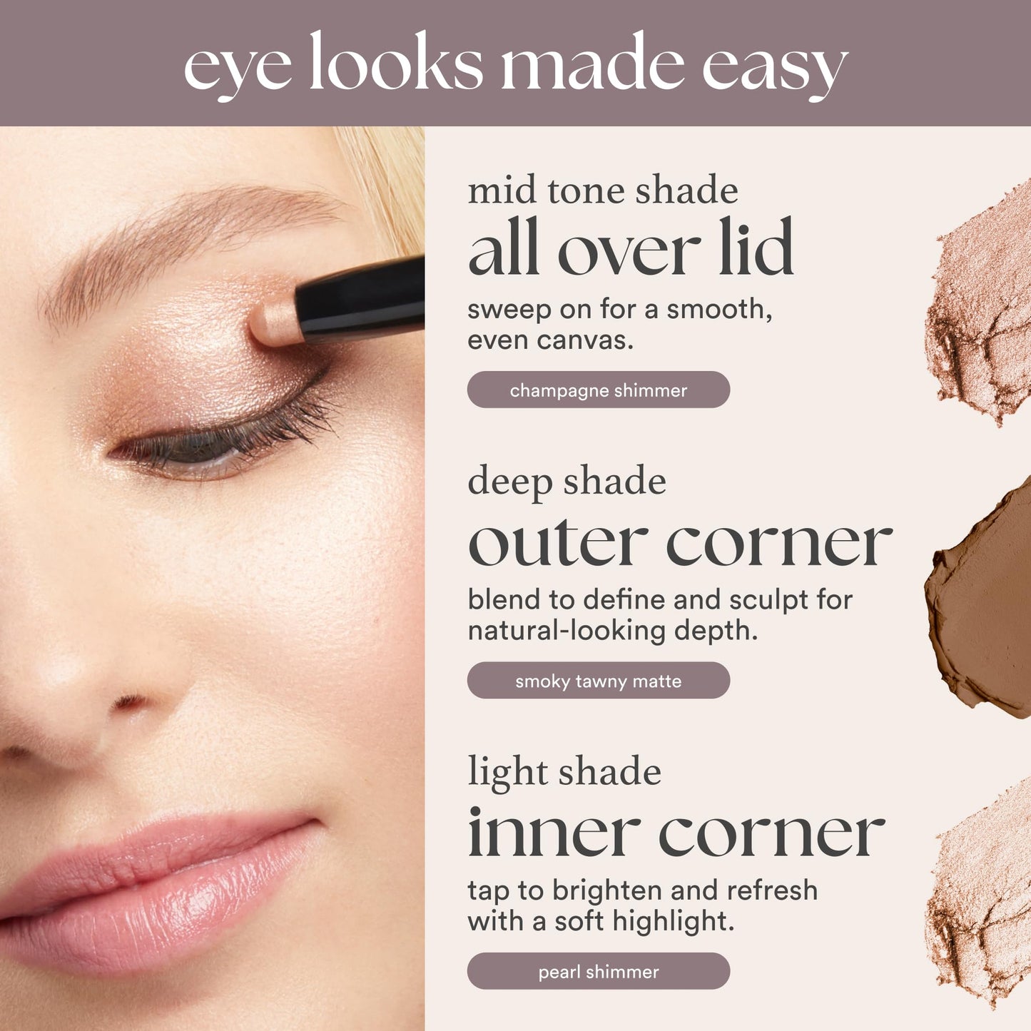 Julep Eyeshadow 101 Cream-to-Powder Waterproof Eyeshadow Stick – Pearl Shimmer – Long-Lasting, Buildable, Crease-Proof, Cruelty Free, Shimmer Finish with Built-In Smudger