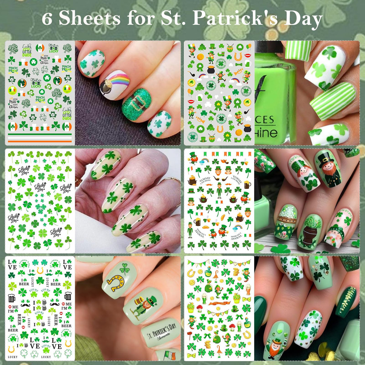30 Sheets Fall All Holiday Nail Stickers, Autumn Halloween Christmas Thanksgiving Valentine's St. Patrick's Day Nail Art Decals Mixed All Season Set, Self-Adhesive Year-Round Manicure Decorations