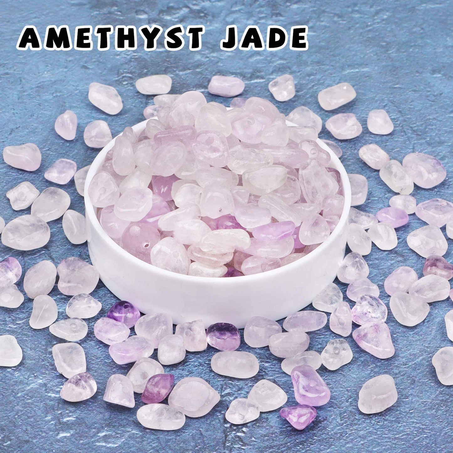 500 pcs Natural Chip Stone Beads, Pale Amethyst 5-8 mm Irregular Gemstones Healing Crystal Loose Bead for Jewelry Making Bracelet Crafting