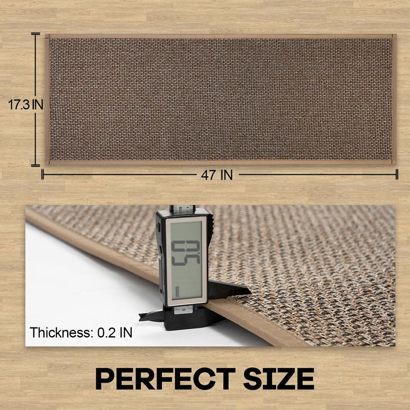 Hargiis Kitchen Rug, Rubber Non Slip Kitchen Rugs Washable, Absorbent Runner Mat for Floor, Machine Washable Standing Mats for in Front of Sink, Door, Laundry, Entryway, Entrance (Brown, 47" × 17.3")