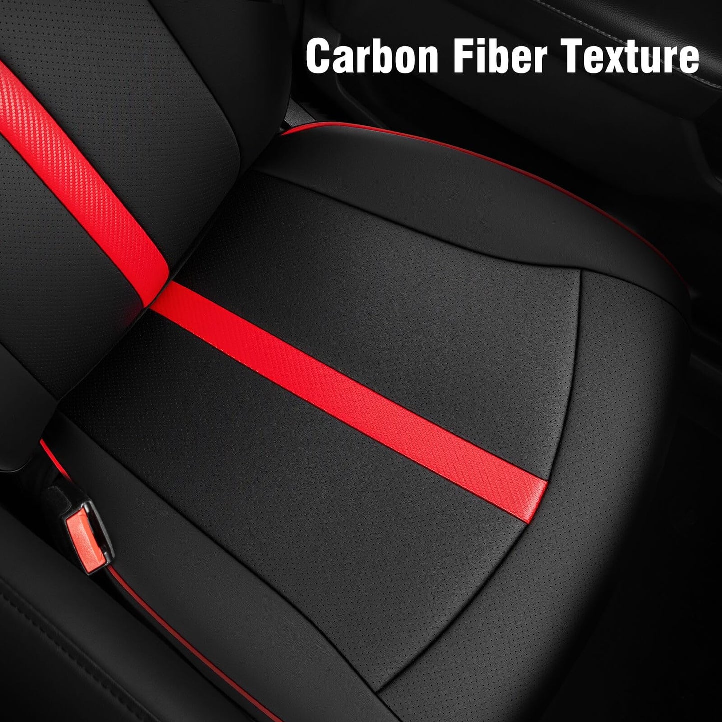 DiffCar® Seat Covers for Ford F150: 2015-2026 SuperCrew/Crew Cab, Full Set Faux Nappa Leather Truck Seat Covers for F-150 XL XLT, Custom Fit Car Accessories Pickup Seat Protectors for F 150, Black/Red