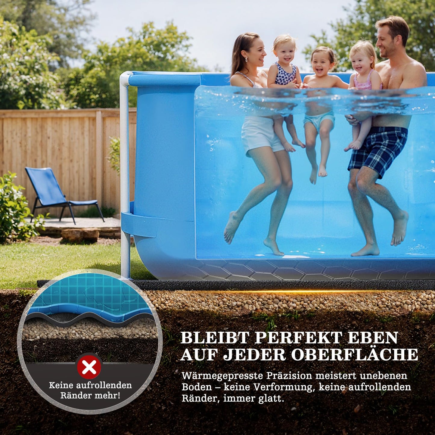 UIRWAY 12FT Round Pool Liner Pad for Above Ground Pool, [2026 New 300G/M² Thicker Heavy Duty] Black Seamless Double Density Pool Underlayment Pad, Puncture Resistant Weed Barrier, Cushion Protection