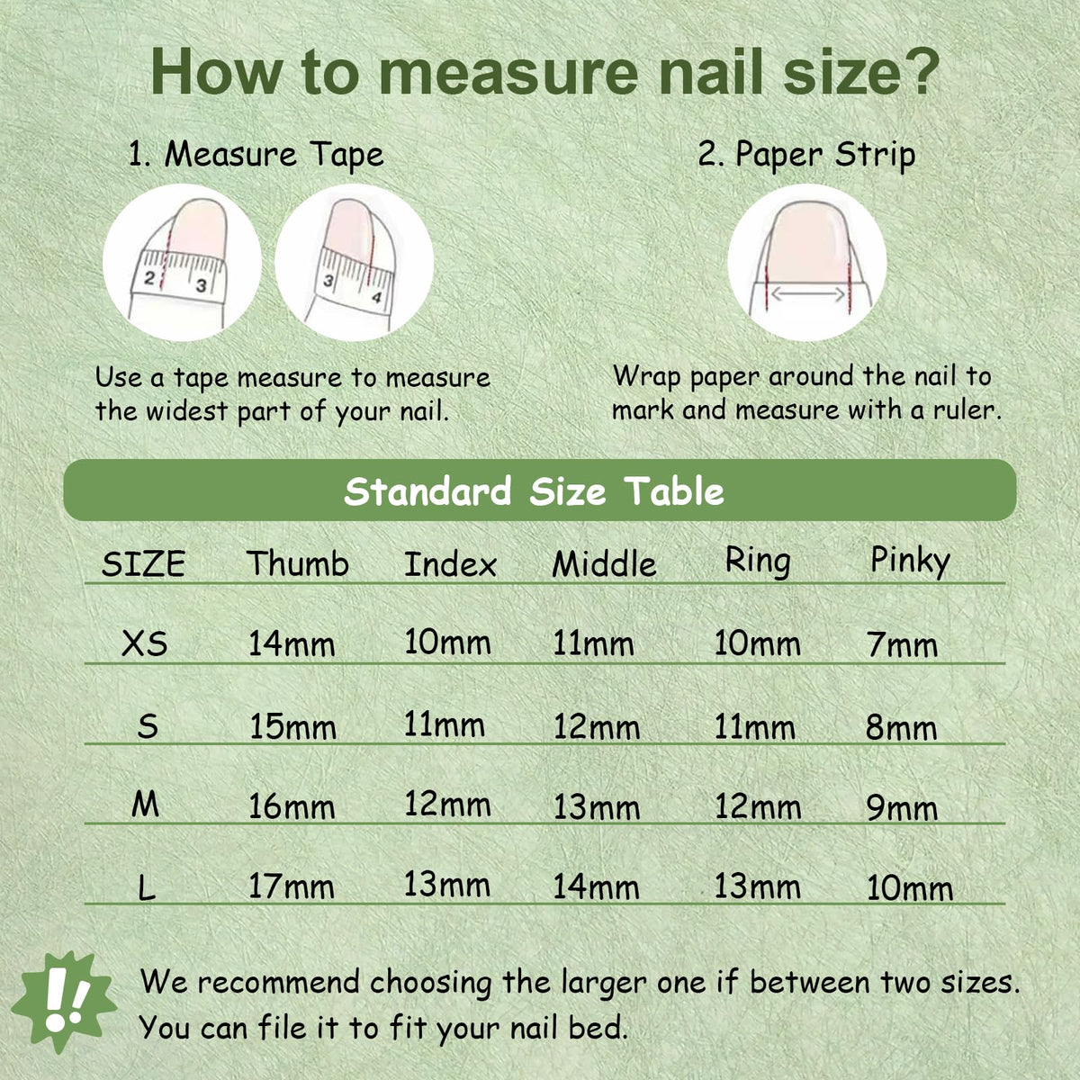 Tesytto Medium Oval Press On Nails, Hand-Painted Green Four-Leaf Clover Design, Glossy Reusable Acrylic Full Cover Nails (Size L)