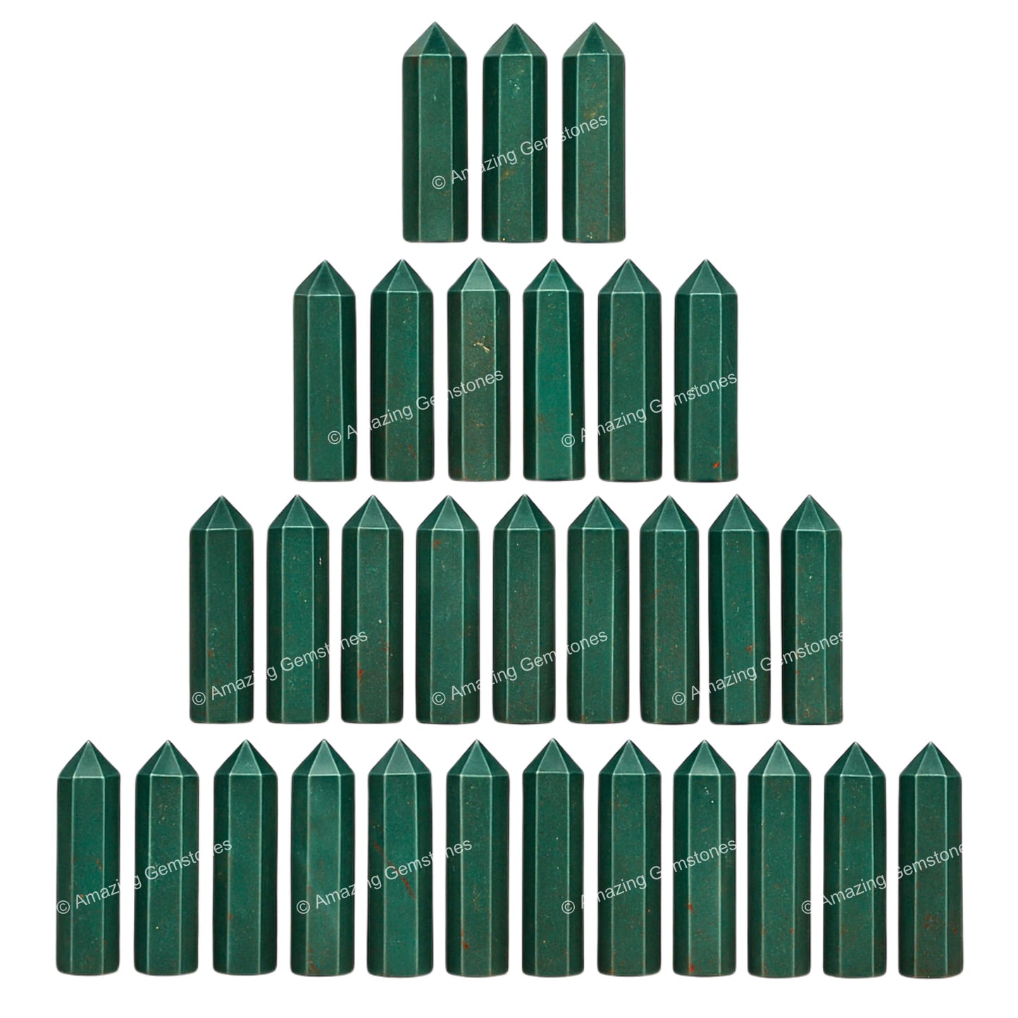 Amazing Gemstone Bloodstone Crystal Points Bulk Healing Crystals and Stones - Pack of 3 Single Terminated Healing Wand Point Bulk Crystals for Crafts, Crystal Grid, DIY Work - Premium Crystals