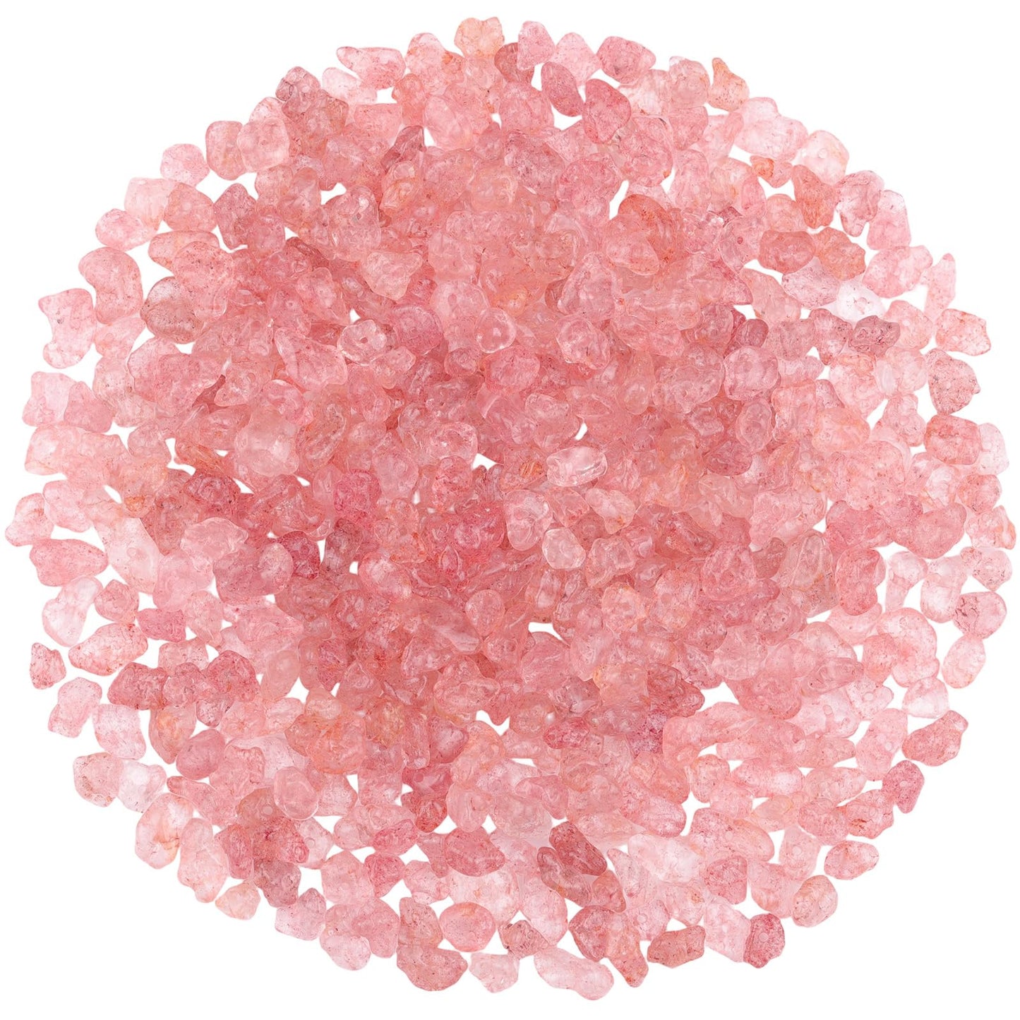 400pcs Natural Chip Stone Beads for Jewelry Making Strawberry Quartz 5-8mm Irregular Gemstones Healing Crystal Loose Rocks Bead Hole Drilled for Ring Earrings Necklace Bracelet Making DIY Art Crafts