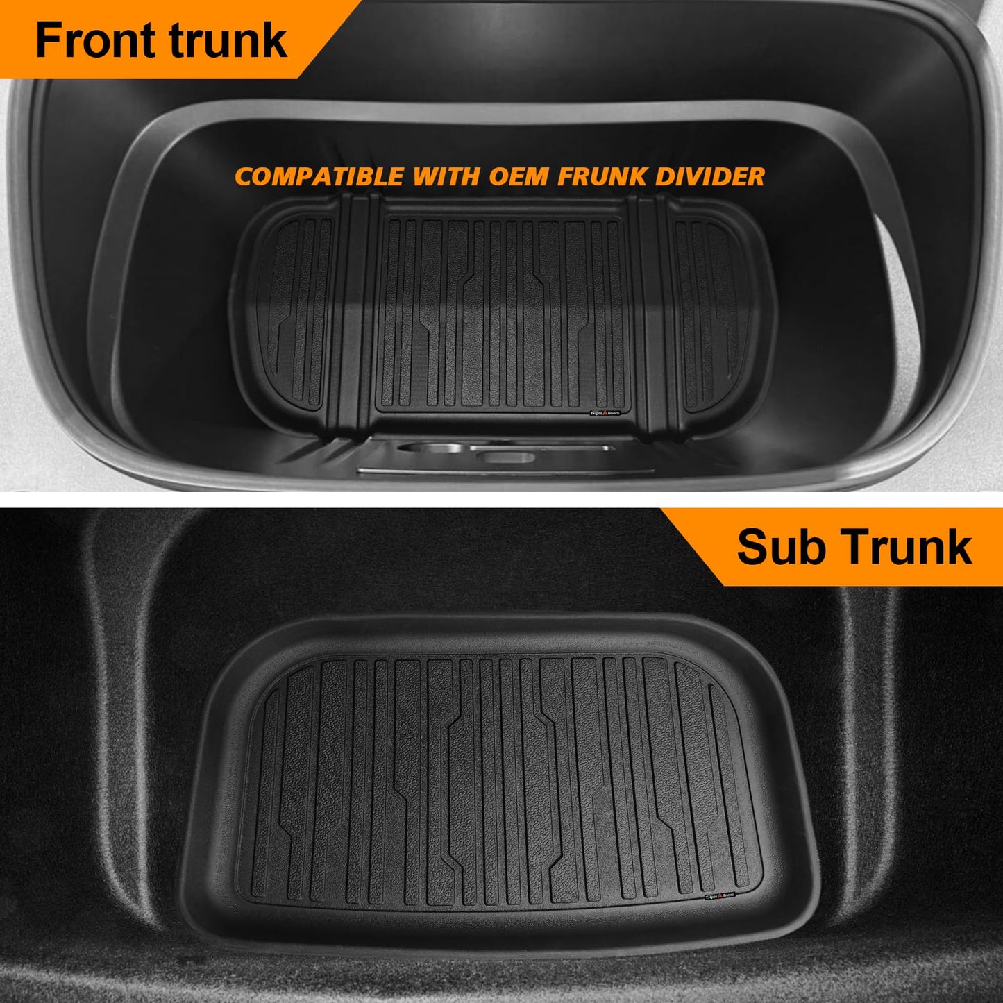 TripleAliners 10PCS Floor Mats Fit for 2026+Tesla Model Y Juniper Set Full Protection All Weather TPE Anti-Slip Custom Fit Floor& Frunk& Trunk& Rear Lower& Backrest Mat& Bumper Guard(Not Fit Standard)
