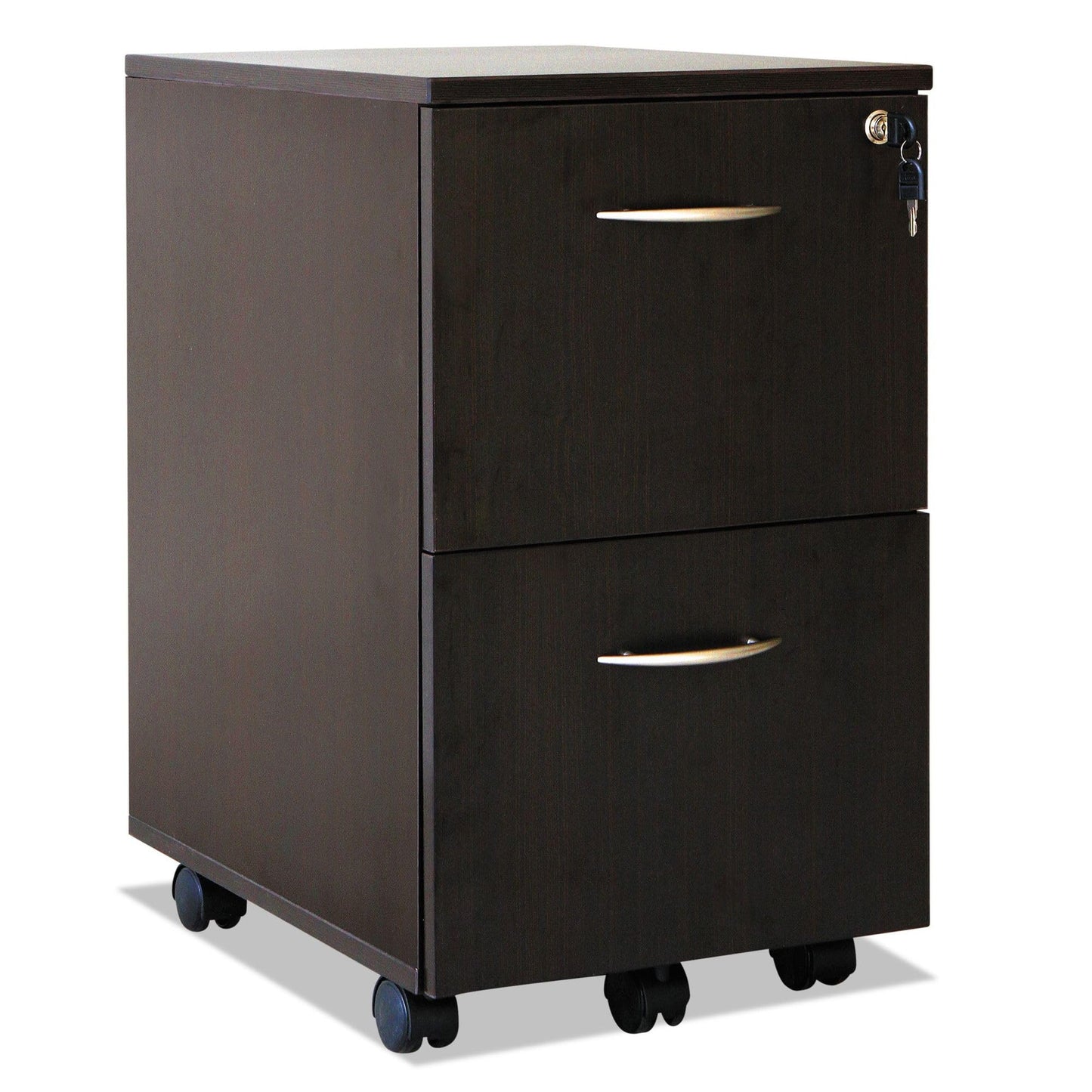Alera SedinaAG Series Mobile File/File Pedestal, 15-3/8w x 20d x 26-5/8h, Espresso