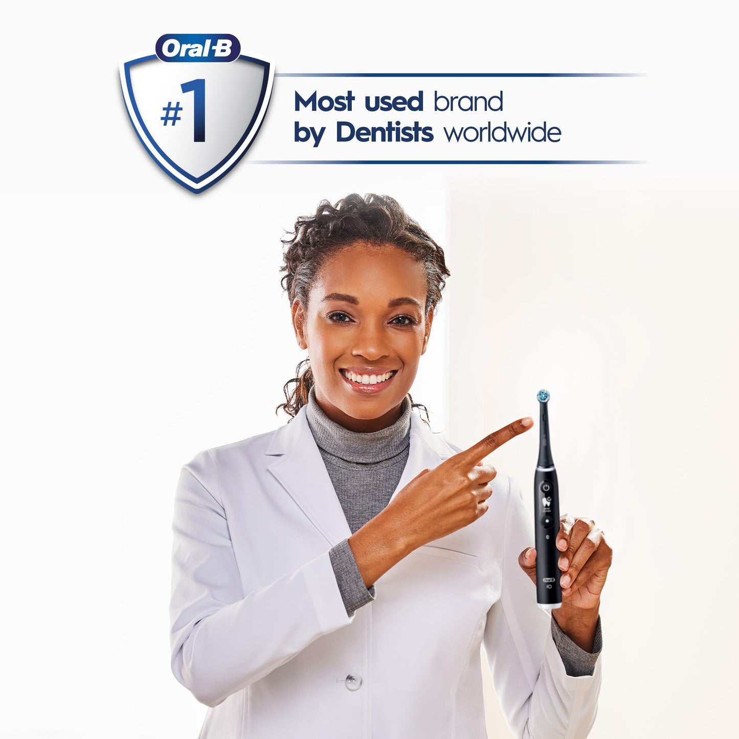 Oral-B Rechargeable Electric Toothbrush, iO6 Connected Coach, 5 Cleaning Modes, Visual Pressure Sensor to Protect Gums, Interactive Display, Travel Case, Black Lava