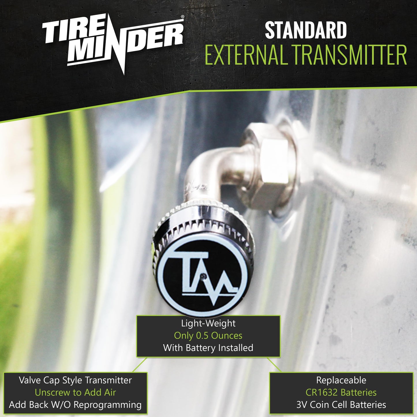 TireMinder i10 RV TPMS with 4 Transmitters, Black