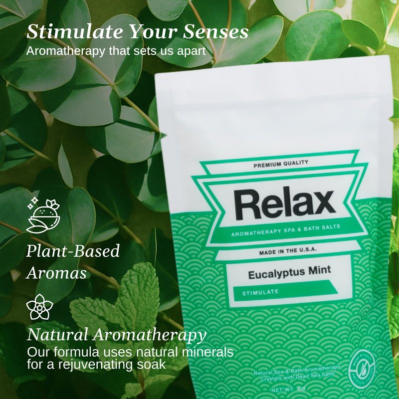 Relax Spa & Bath Aromatherapy Bath Salts Variety Pack for Hot Tub, Bath, or Spa, Infused with Magnesium, Bath Salt for Soaking, Four 4oz Sample Bags