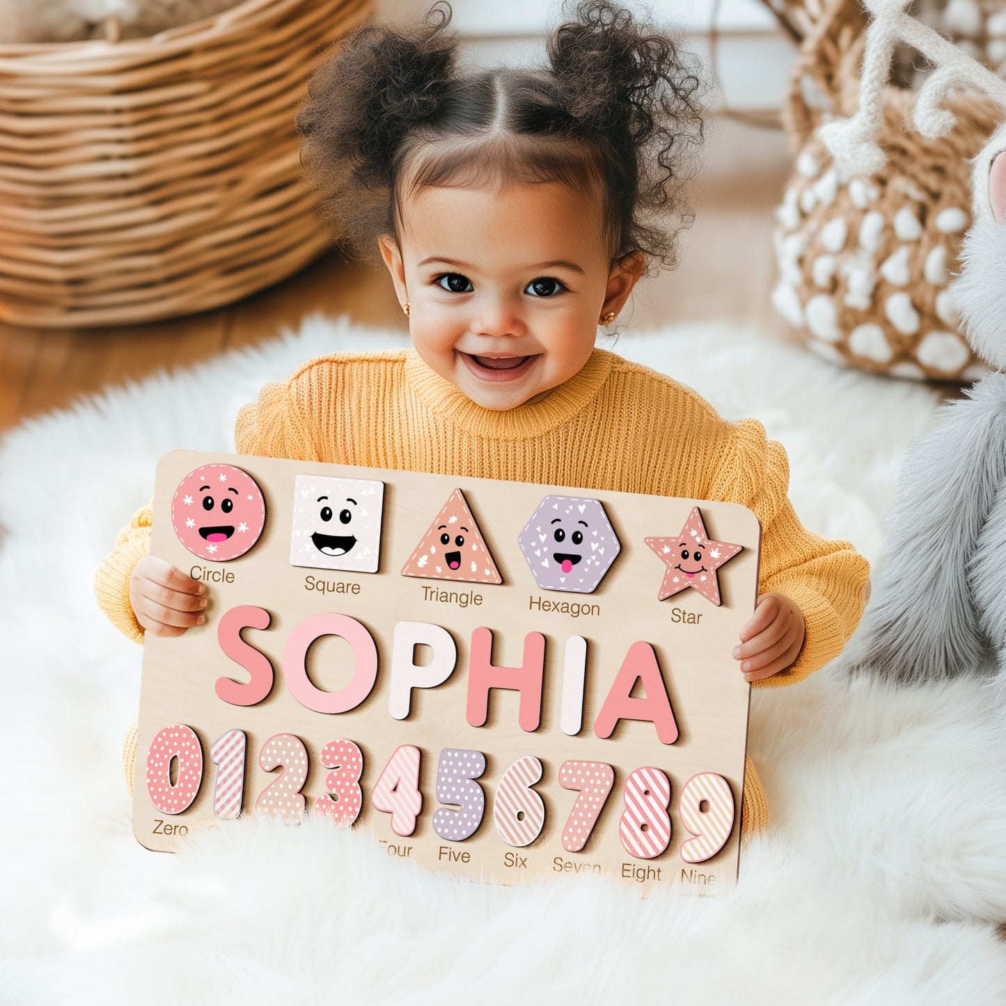 Zuzu Puzzle Puzzles for Toddlers Boy and Girl, Personalized Name Puzzle, 12 Month Toy, Gifts for 0 1 2 3 Years Old, Baby Gifts, Baby Shower, Christmas, NewBaby Gift, 0 3 6 9 12 18 24 36 Months