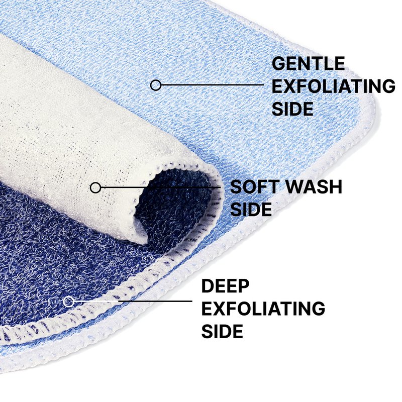 ZOMCHI Exfoliating Wash Cloths for Face and Body, Dual Sided Scrub Bath Cloth, Shower Wash Cloth for Men and Women, 2 Count (Rough and Gentle)
