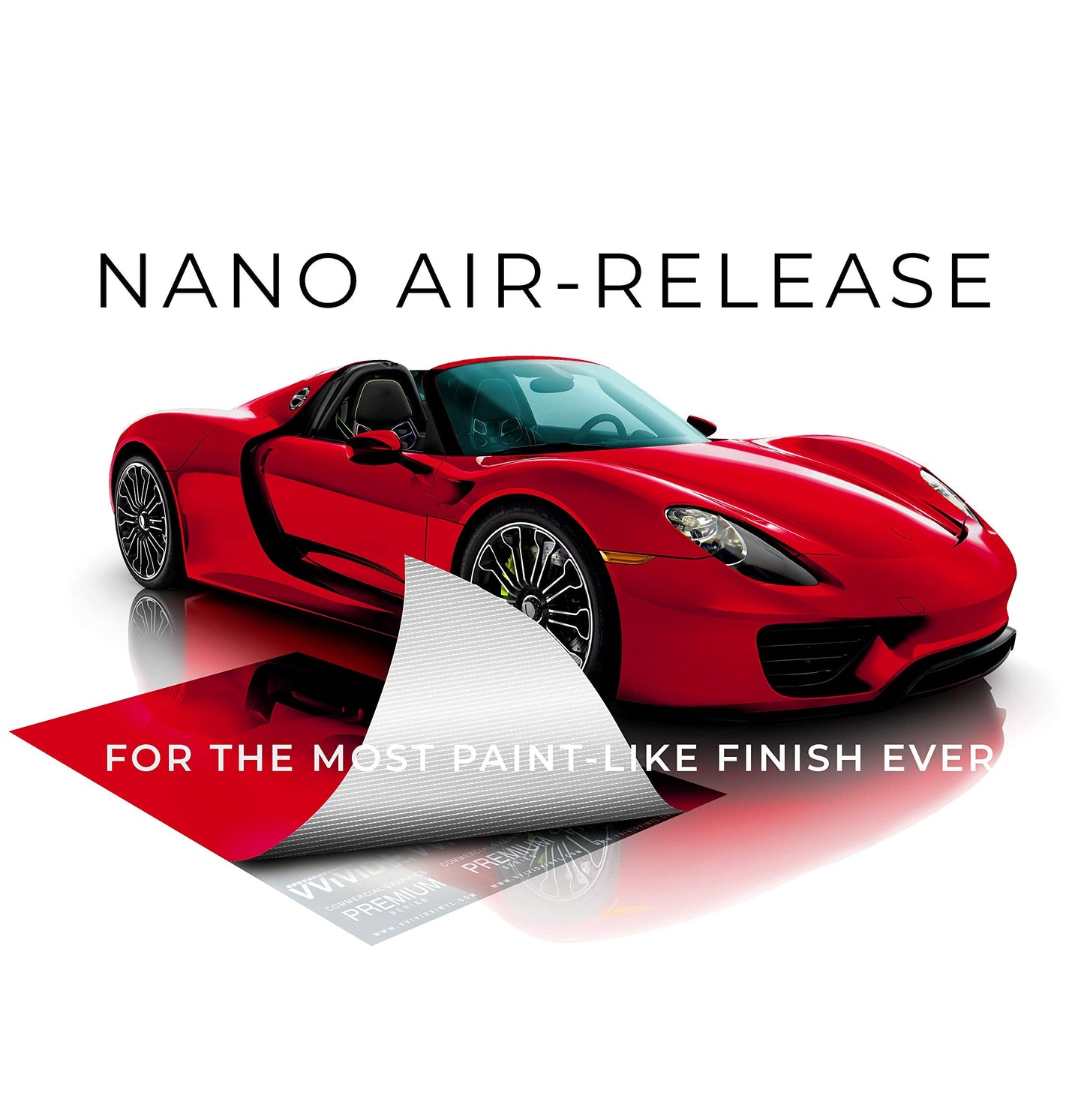VViViD+ Ultra Gloss Metallic Candy Red Vinyl Car Wrap Premium Paint Replacement Film Roll with Nano Air Release Technology (50ft x 5ft)