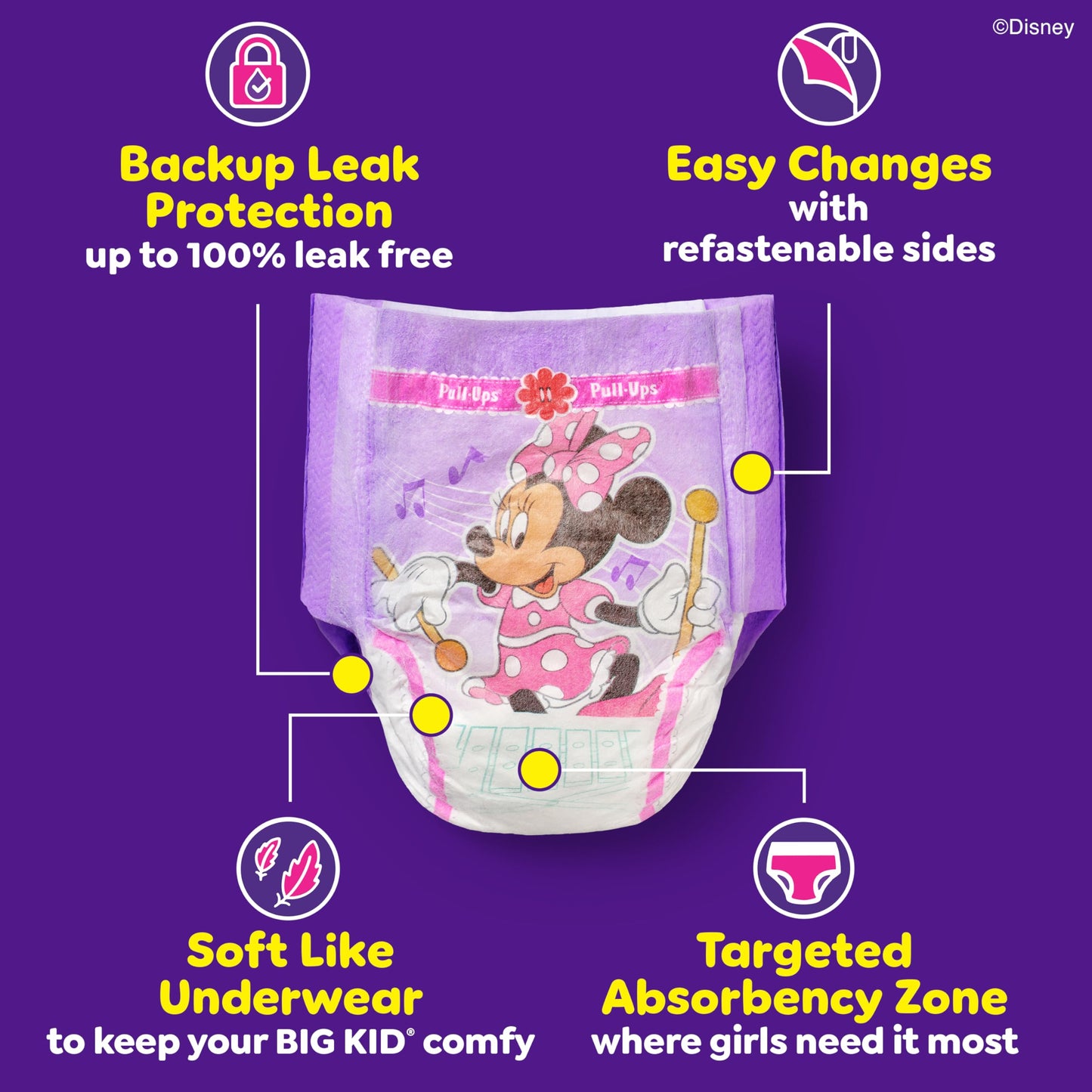 Pull-Ups Girls' Potty Training Pants, Size 3T-4T Training Underwear (32-40 lbs), 66 Count