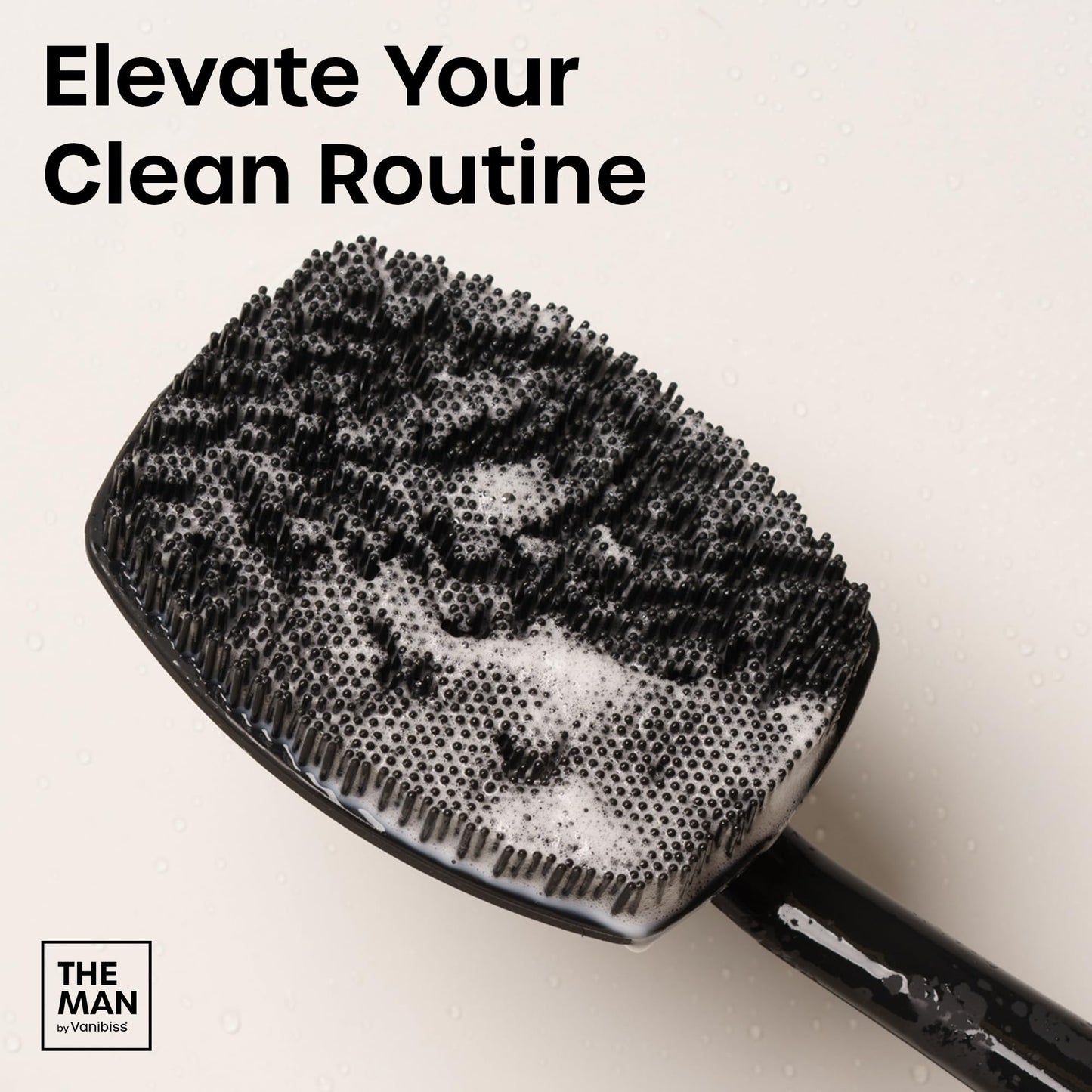 The Man Silicone Face Scrubber for Men - Gentle Exfoliator Face Massager - Removes Dead & Dry Skin - Facial Cleansing Brush (Back Scrubber)