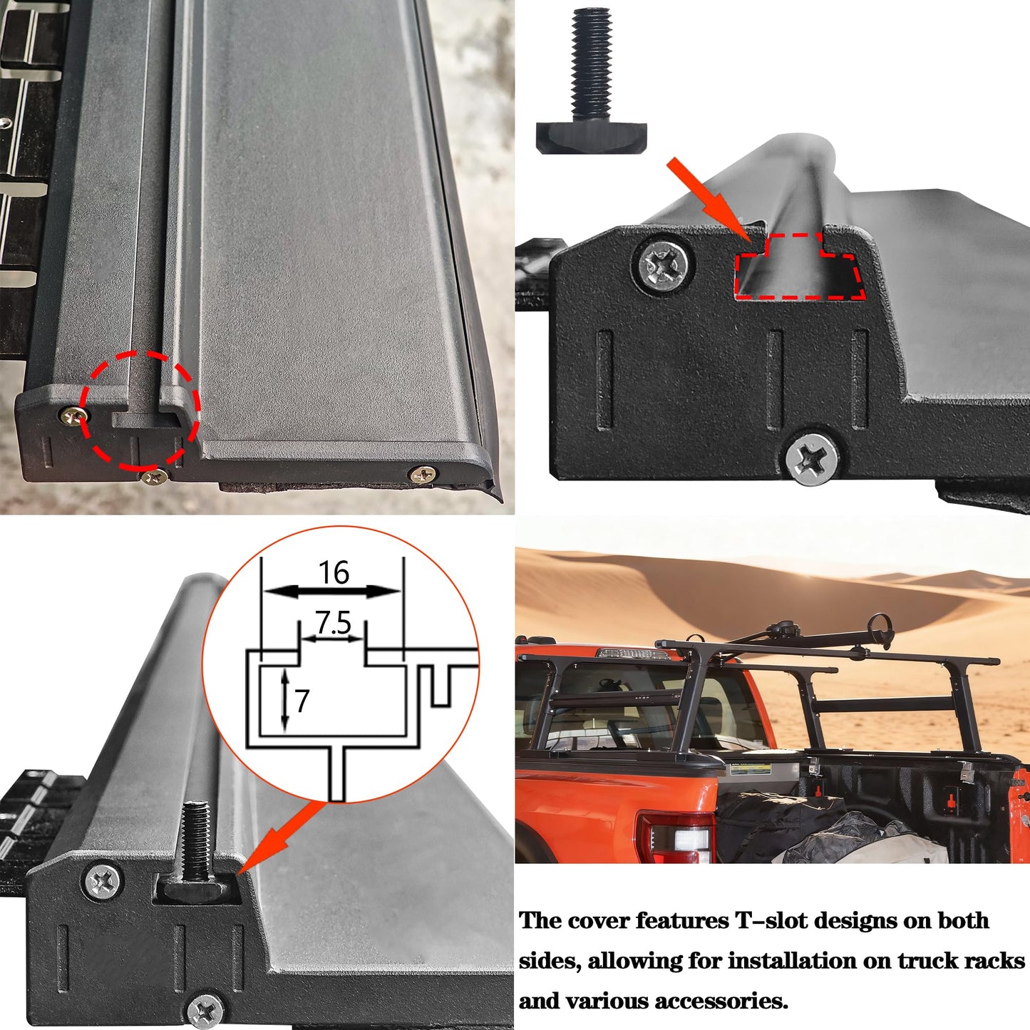 Retractable Truck Bed Tonneau Cover Fits 2016-2026 Toyota Tacoma (5'/60") Bed (Incl. TRD/Limited) Password Lock & OE Track System,Black Matte Aluminum Waterproof