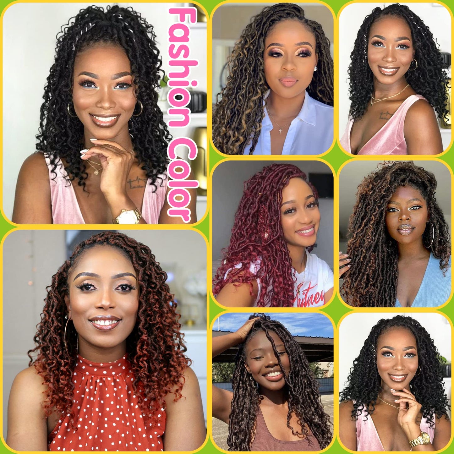 Fulcrum Goddess Locs Crochet Hair 18 Inch, 8 Packs New Faux Locs Crochet Hair for Black Women, Crochet locs with Curly Ends (18Inch (Pack of 8), 1B#)