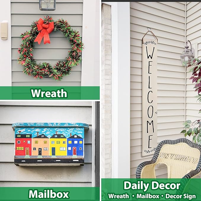 Booda Brand Vinyl Siding Hooks for Hanging (12 Pack), No Nails & Screws Needed Siding Hooks Vinyl Siding Clips, Heavy-Duty Stainless Steel Siding Hangers for Hanging Wreaths, String Lights, White