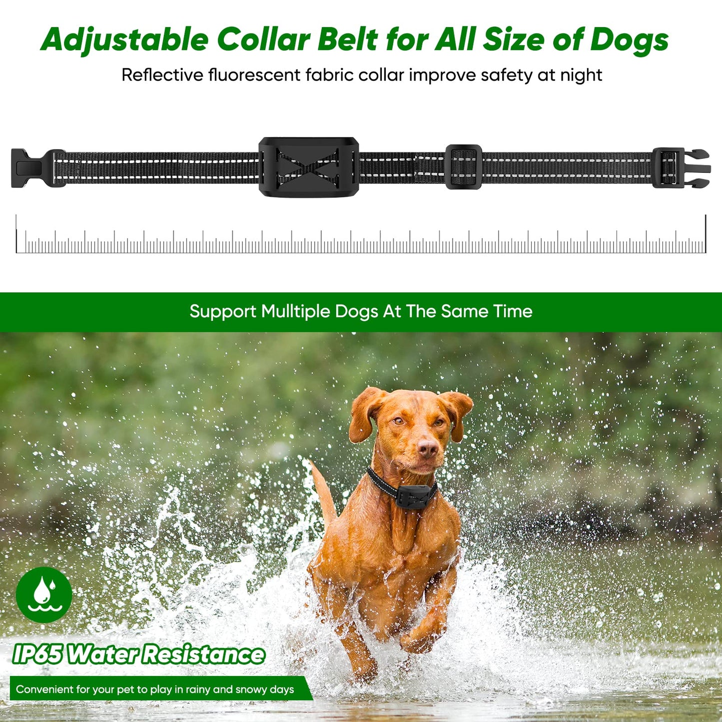 BHCEY Wireless Dog Fence, 2025 Electric Fence for 2 Dogs Shocks Training Collar Remote 2-in-1,Wireless Pet Containment System with Adjustable Vibration & Shock Training Collar for All Dogs