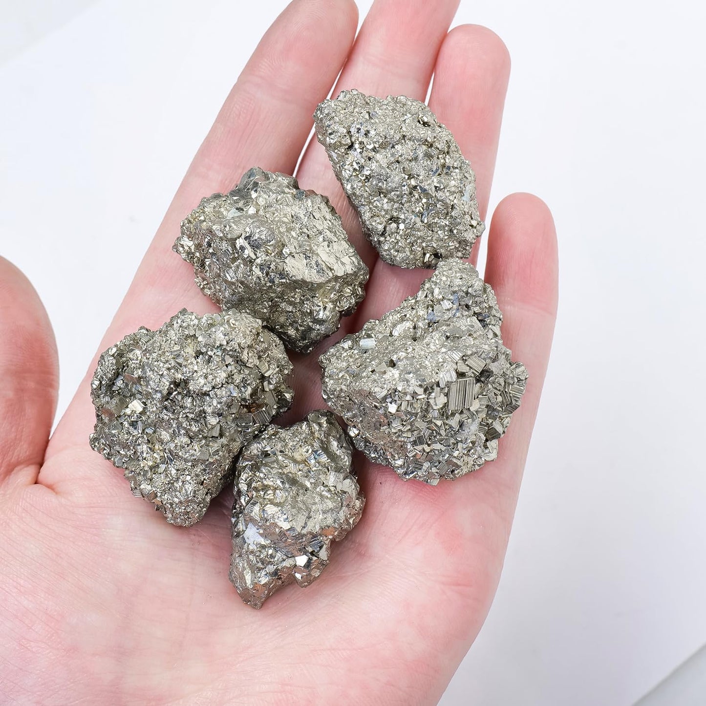Apengshi Pyrite Raw Crystals 2PCS Natural Rough Rocks Healing Crystal and Stones DIY Raw Stones Meditation Fountain Garden Home Decor