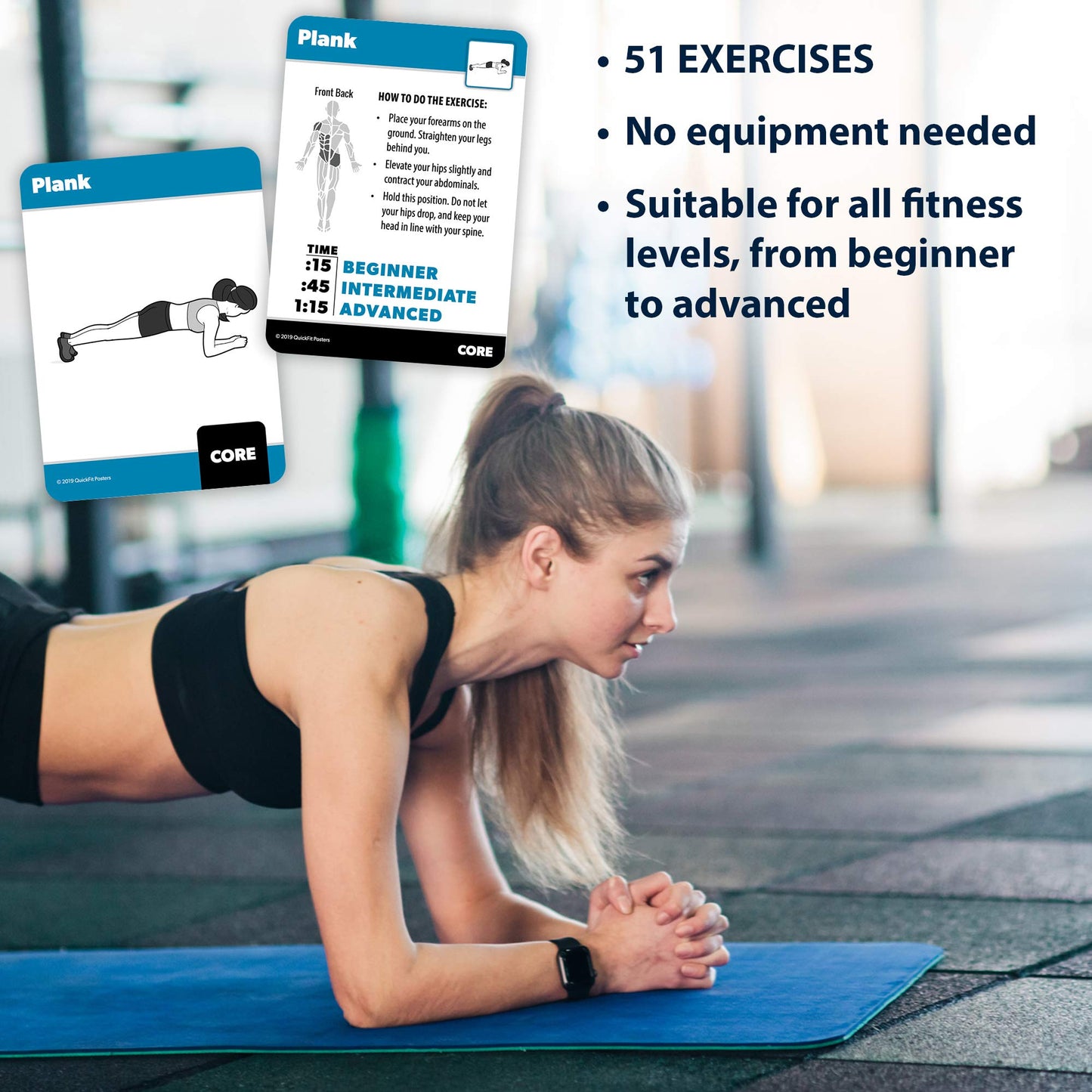 Bodyweight Exercise Cards - Fitness Playing Cards with Over 50 Body Weight Workouts - 2.5" x 3.5"" (Standard Playing Card Size)"