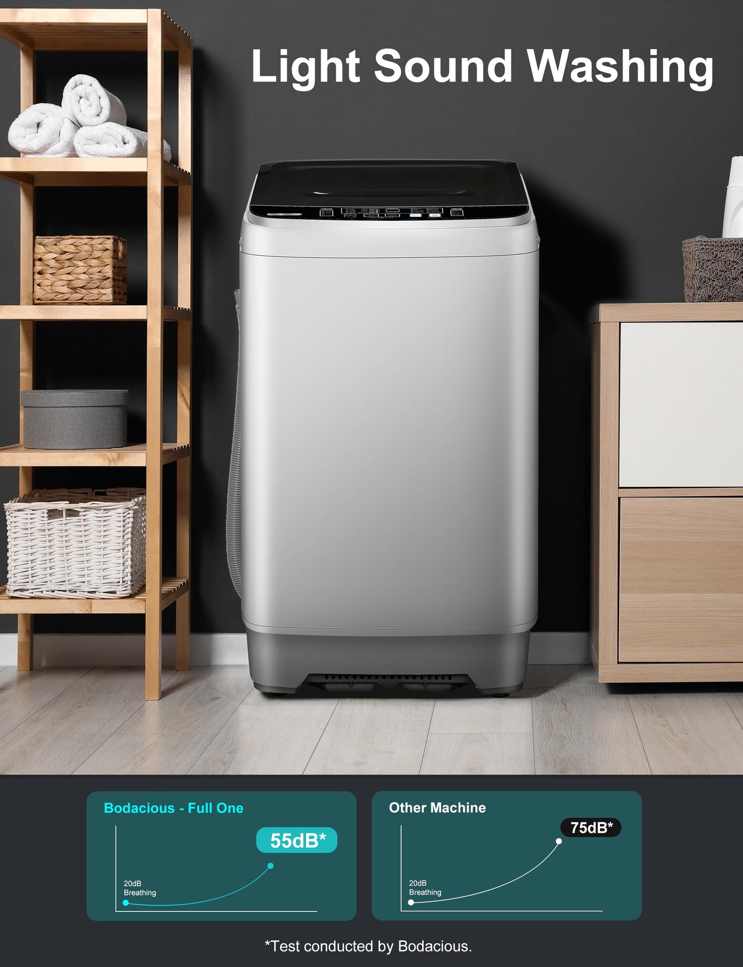 Portable Washing Machine - Compact 2.0 Cu.ft Portable Washer, Full-Automatic Top Loader for Space Saving, Ideal for Apartments, Homes, and Dorms, 10 Wash Cycles, Low Noise, IPX4 with Drain Pump