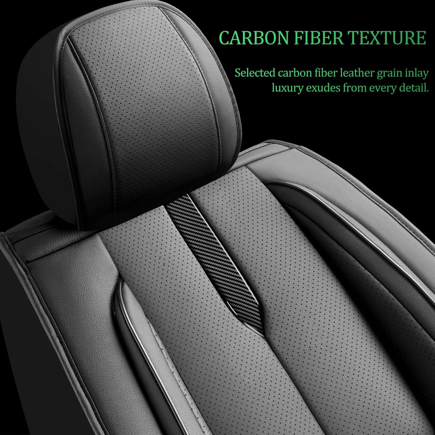 FQFZYMX Fit Escape Car Seat Covers for Ford Escape 2001-2024 2025 2026 -Upgraded Premium Waterproof & Breathable Leather,Airbag Compatible,All-Weather Seat Cushion Protector,Full Set,Black