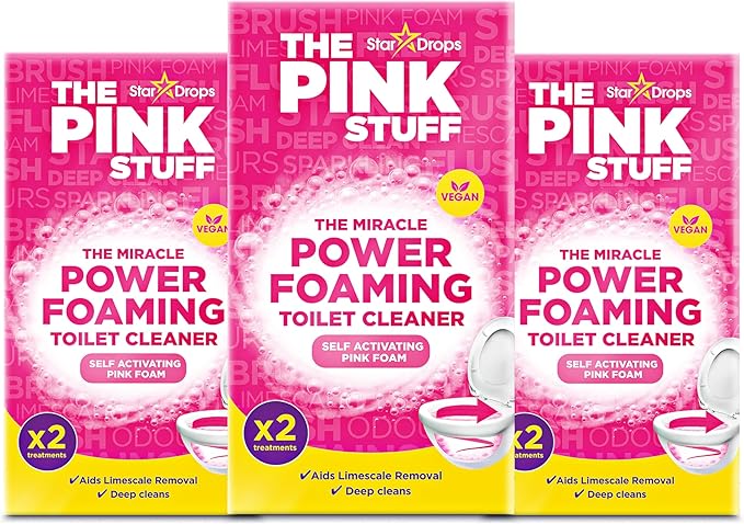 Stardrops The Pink Stuff Miracle Power Foaming Toilet Cleaner â Self-Activating Formula for Deep Cleaning, Stain Removal, and a Fresh Shine â Bathroom Essential