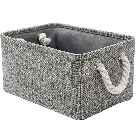 TheWarmHome Storage Bins for Shelves - 11.8x7.9x5.2 inch Grey Small Storage Baskets for Organizing, Fabric Storage Cubes Closet Organizer for Home Nursery Gift Decorative (Gray)
