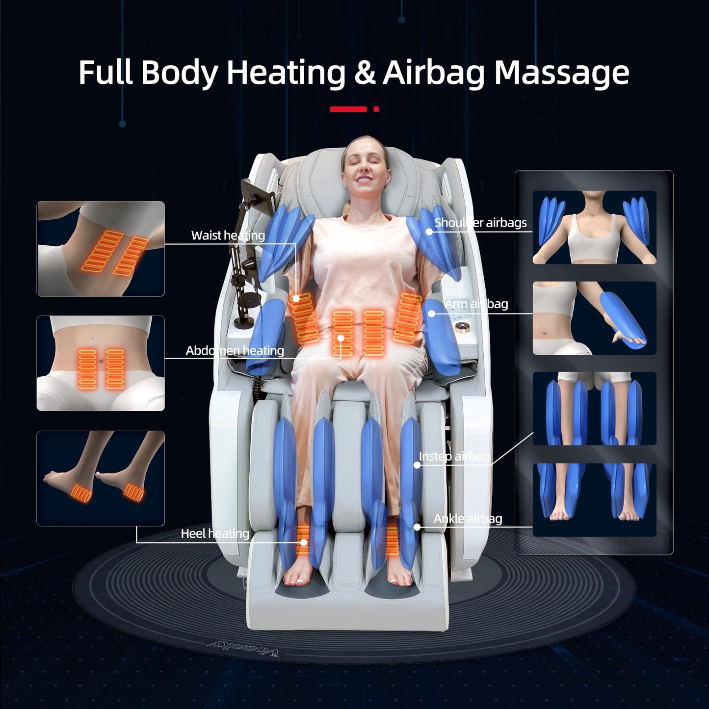 4D Massage Chair Full Body Zero Gravity SL-Track Real Relax Massage Chair Recliner-Shiatsu,Heat,Calf-Extension,20-Massage Technique,Thai Yoga Stretch,Foot Roller,AI Voice,Touch Screen,Wireless Charge