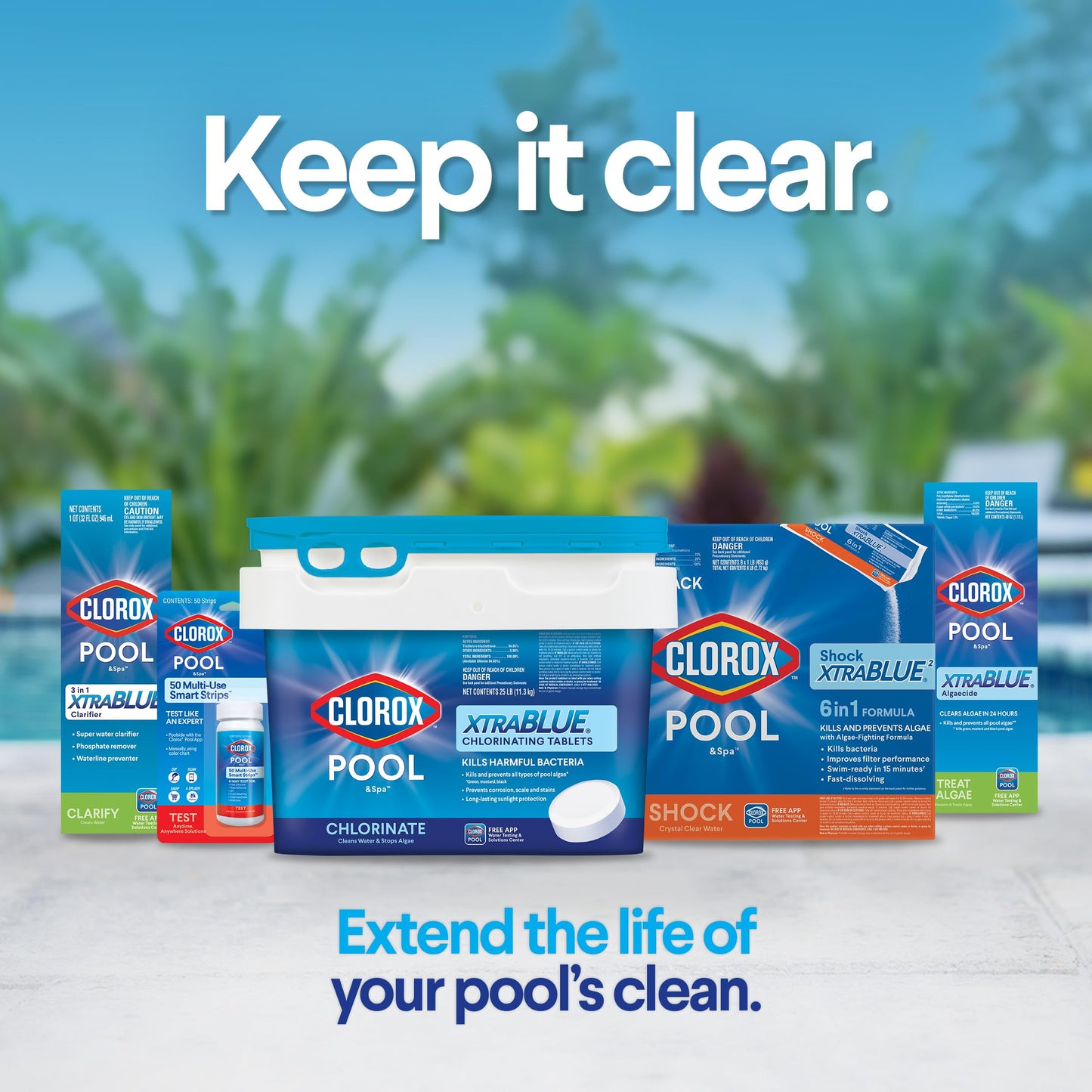 Clorox® Pool&Spa™ Swimming Pool Algaecide, Prevents and Treats Pool Algae, Non-Foaming, 1 Quart (Pack of 1)