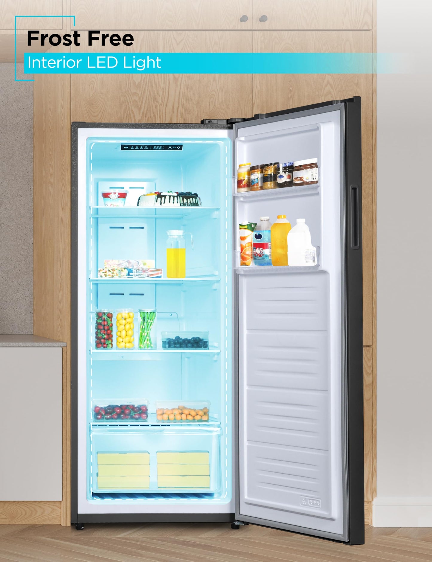BLACK+DECKER 11 Cu. Ft. Convertible Freezer Refrigerator, Upright Freezer with Glass Shelves, Reversible Door, ENERGY STAR rated, Frost Free, BUC1100XB, Black