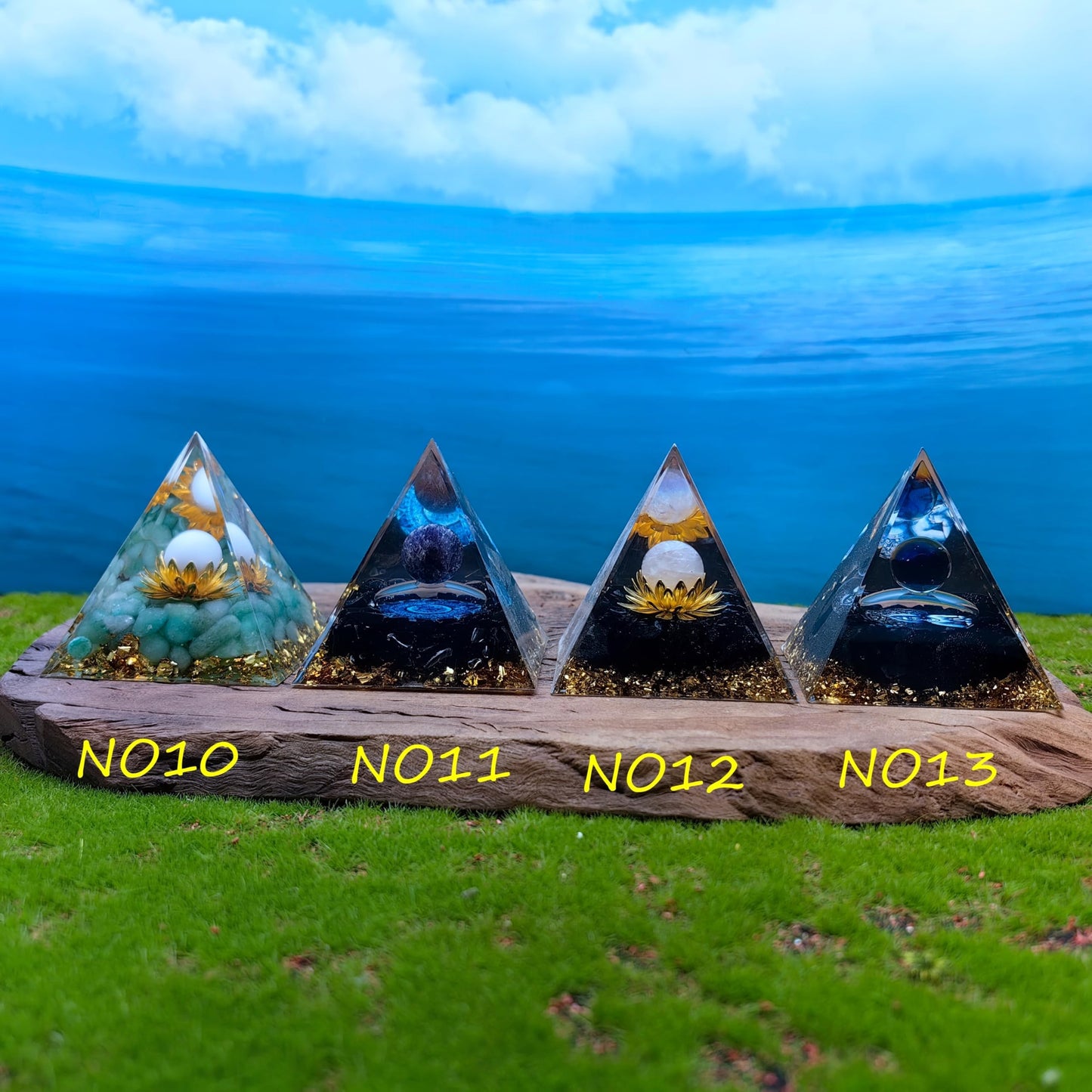 Healing Crystals Orgone Pyramid for Positive Energy, Stress Reduction, and Attracting Wealth and Luck Reduce Stress and Promote Healing with this Crystal Pyramid Home Decor (NO1,6cm)