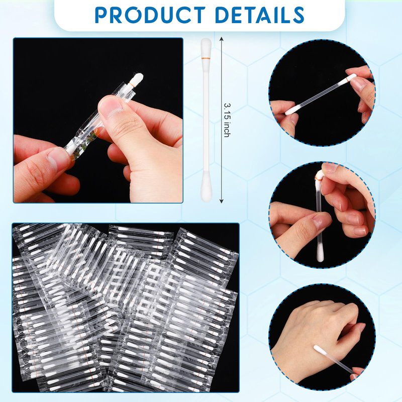 Hoolerry 200 Pcs Piercing Aftercare Swabs Disposable Individually Packaged Saline Solution Swabs for Hole Cleaner, Keloid Bump Removal, Nose Piercing Bump