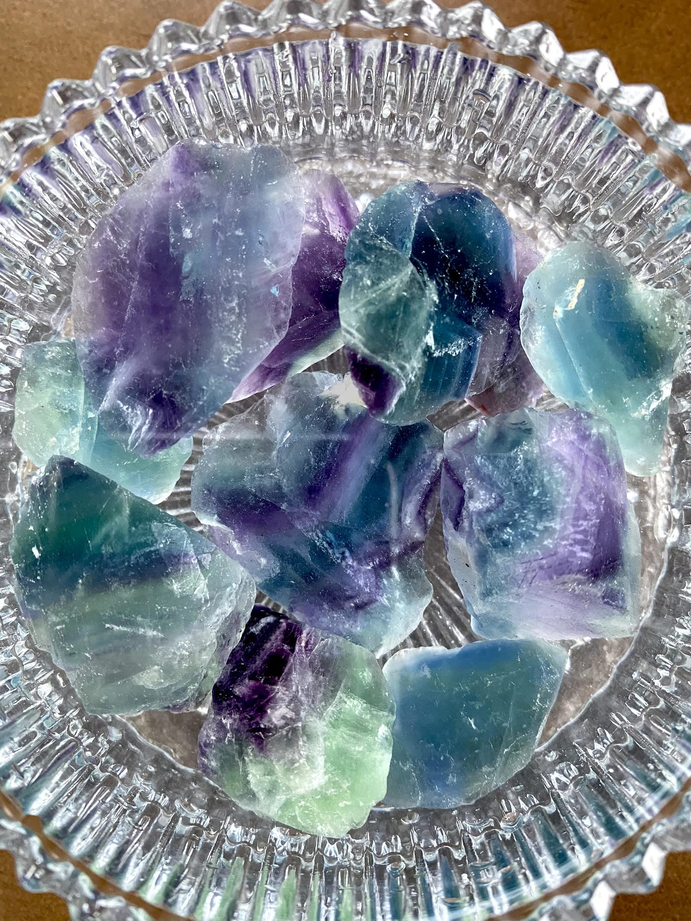 400G Fluorite Crystals Raw Healing Crystal Rocks Large 1" Bulk Gemstones for Tumbling Cabbing Fountain Decoration Polishing Wire Wrapping Wicca Reiki 0.9 lbs Rough Quartz Stones
