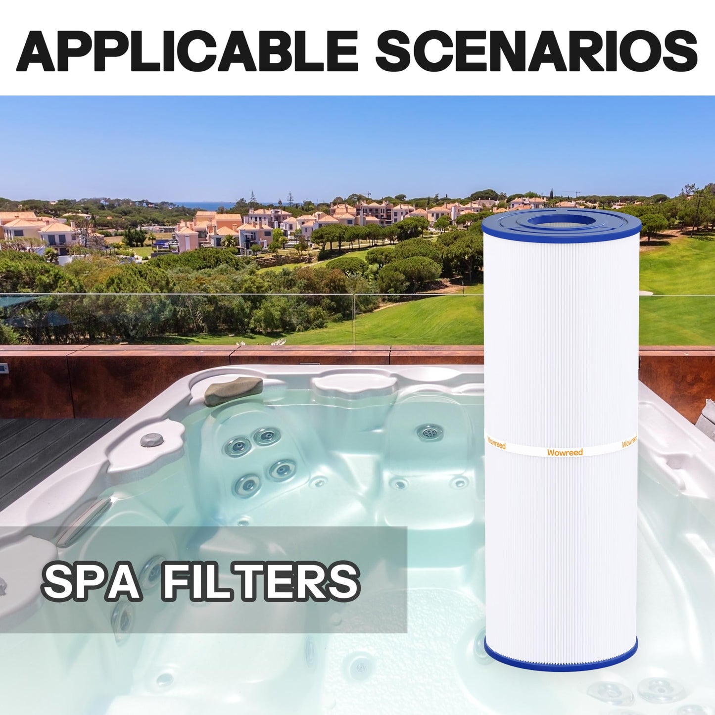 Wowreed Spa Filter Compatible with Cryspool CP-04075, PRB50-IN, C-4950, 413-212-02, FC-2390, J210/ J220/ J235/ J245/ J275, 03FIL1600, 5X13 Drop in Hot Tub Filter 2 Pack
