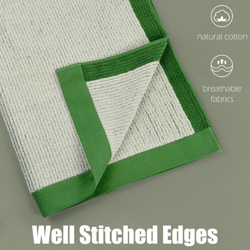 Cleanbear Shower Towel Soft Bath Towels for Bathroom, 2 Cotton Fluffy Bath Towels (520 GSM), 54 x 28 Inches, Green