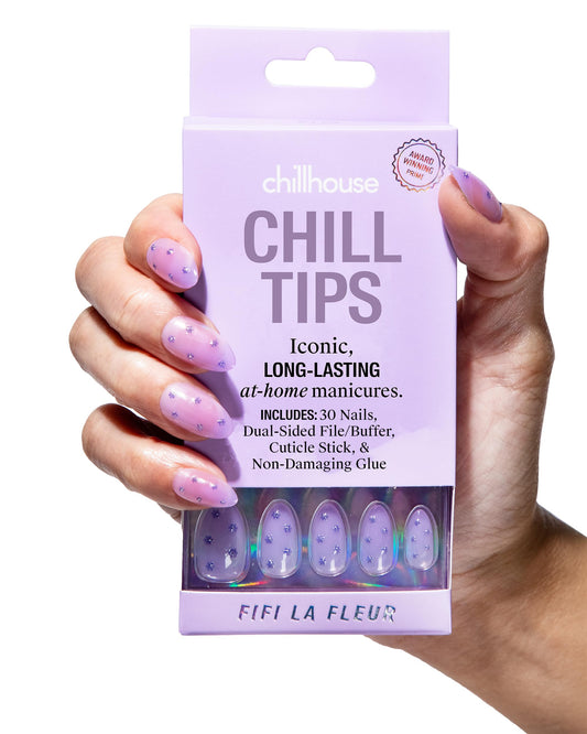 Chillhouse - Chill Tips, Press on Nails Kit - Fifi La Fleur (Almond) - 30 Nail Shapes & Sizes - Up to 2 Weeks of Wear - Customizable Fit - Reusable - Latina Founded & Women Owned - Beauty & Self Care
